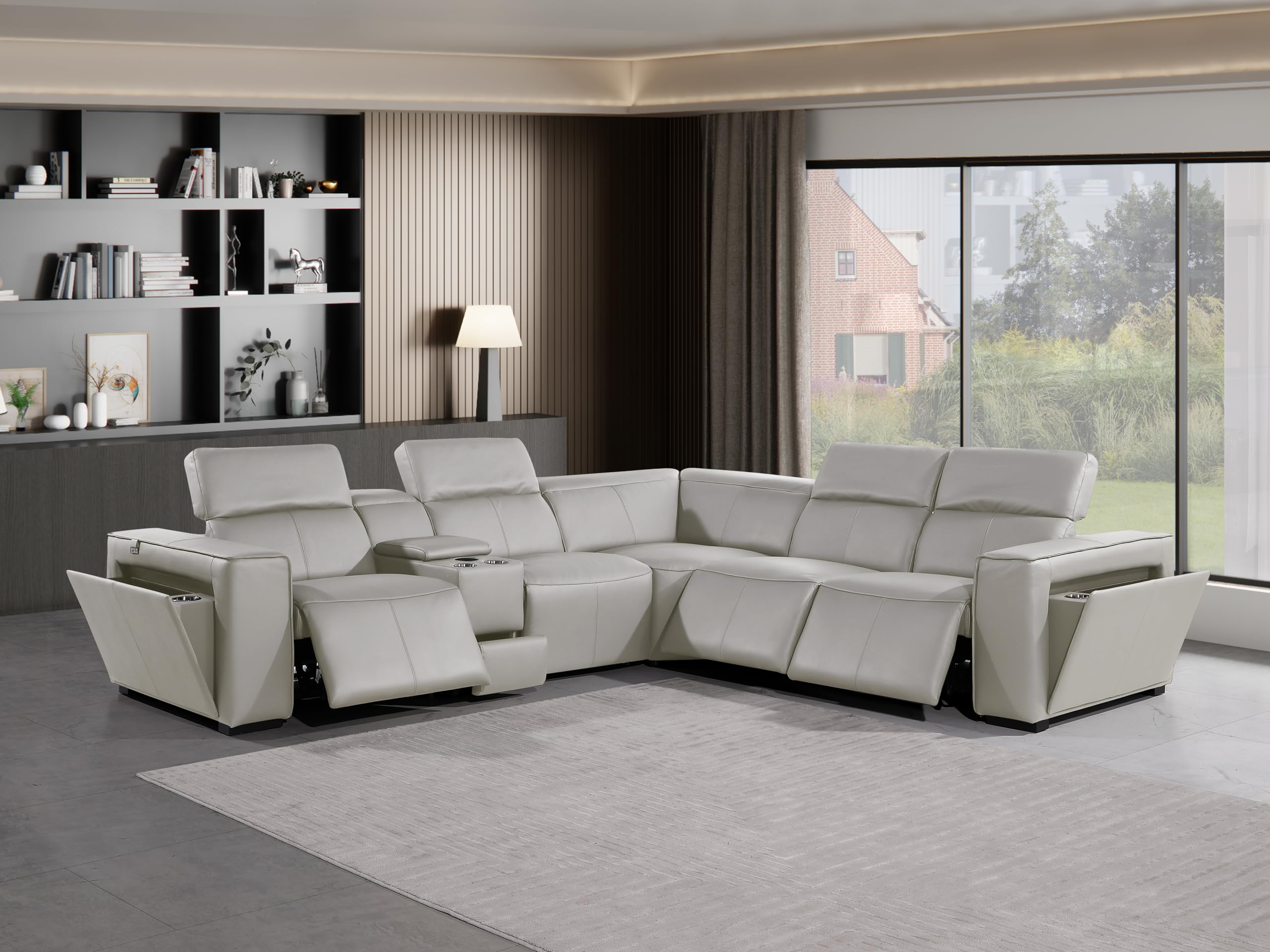 Premium Leather Modular Reclining Sectional Sofa