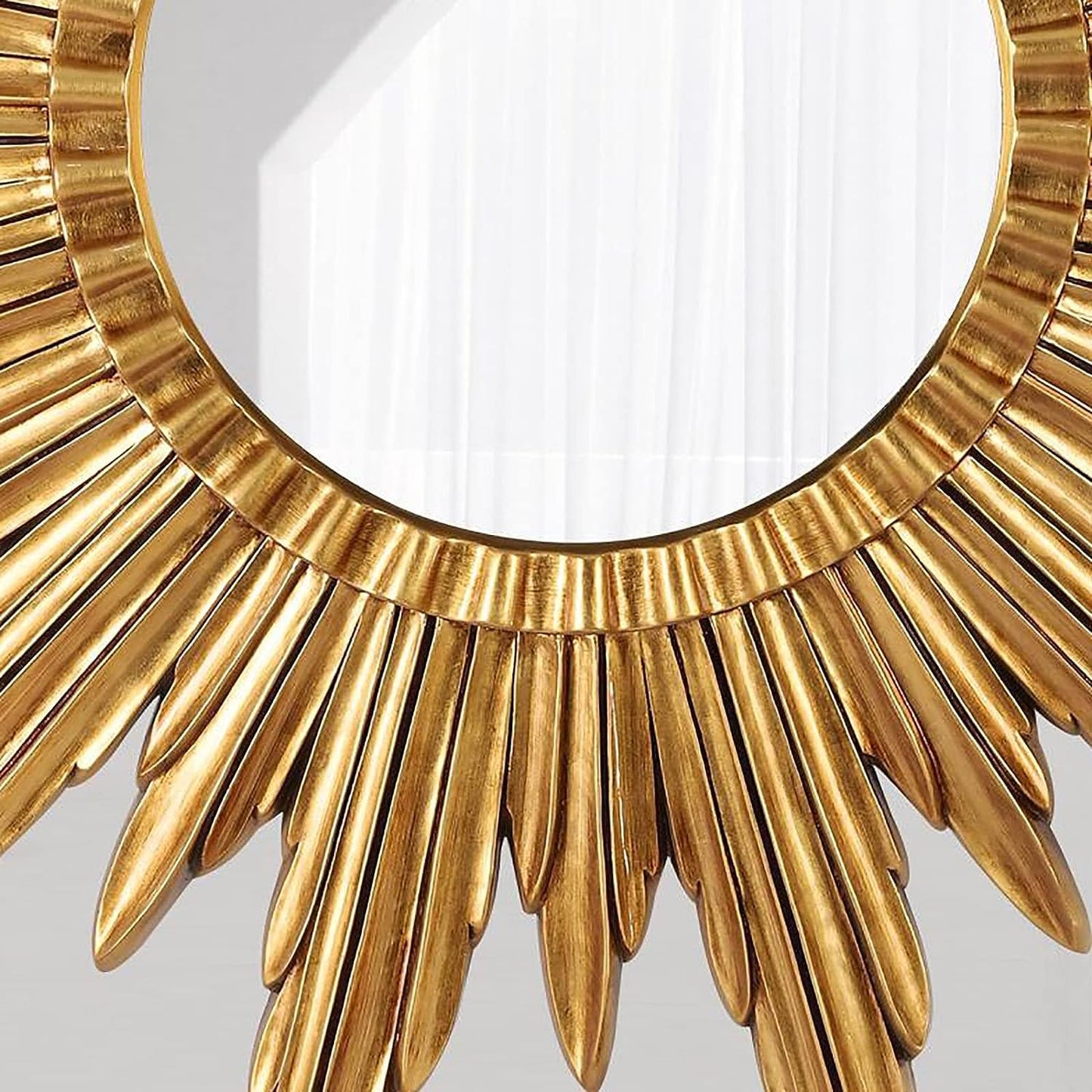Gold Sunburst Round Decorative Wall Mirror