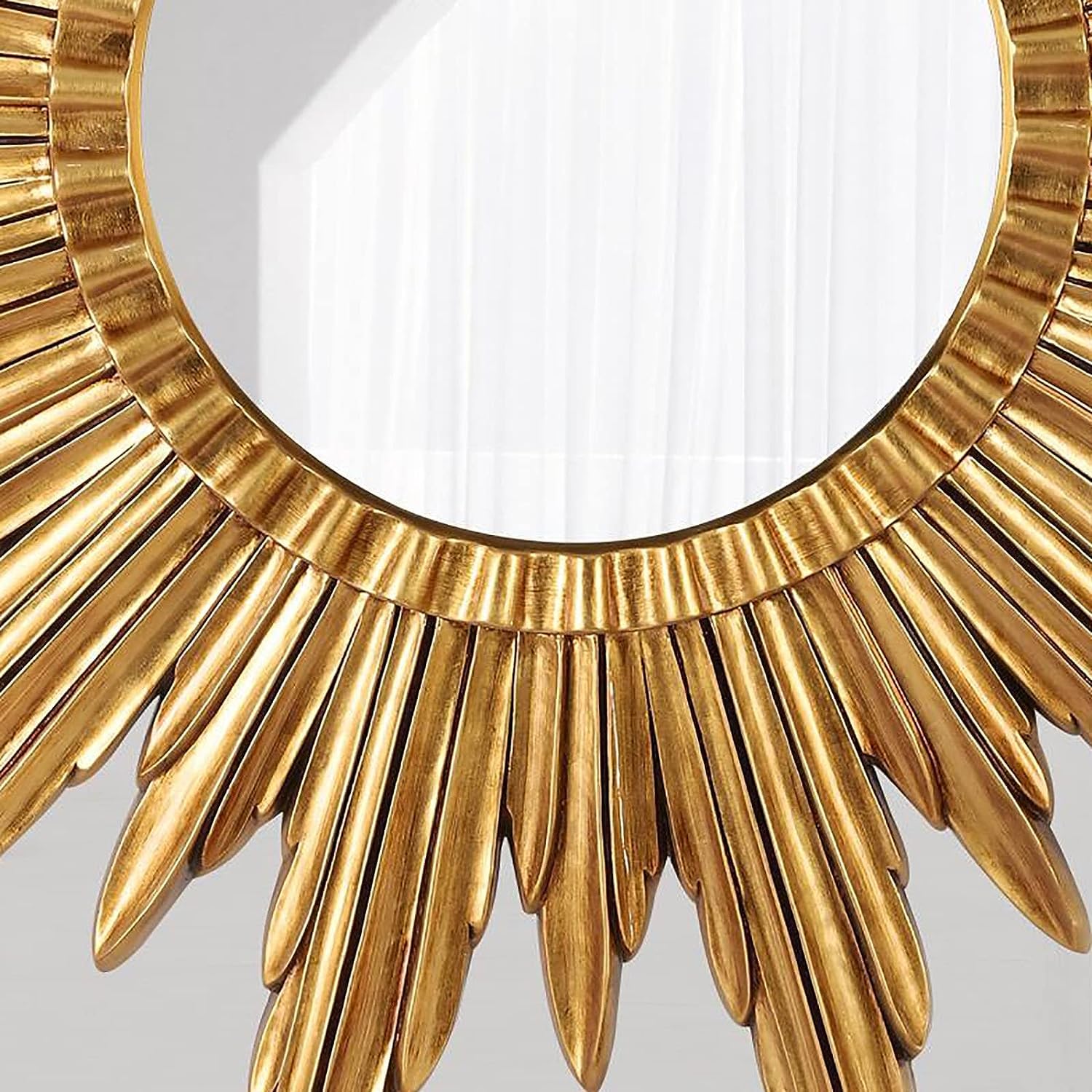 Gold Sunburst Round Decorative Wall Mirror