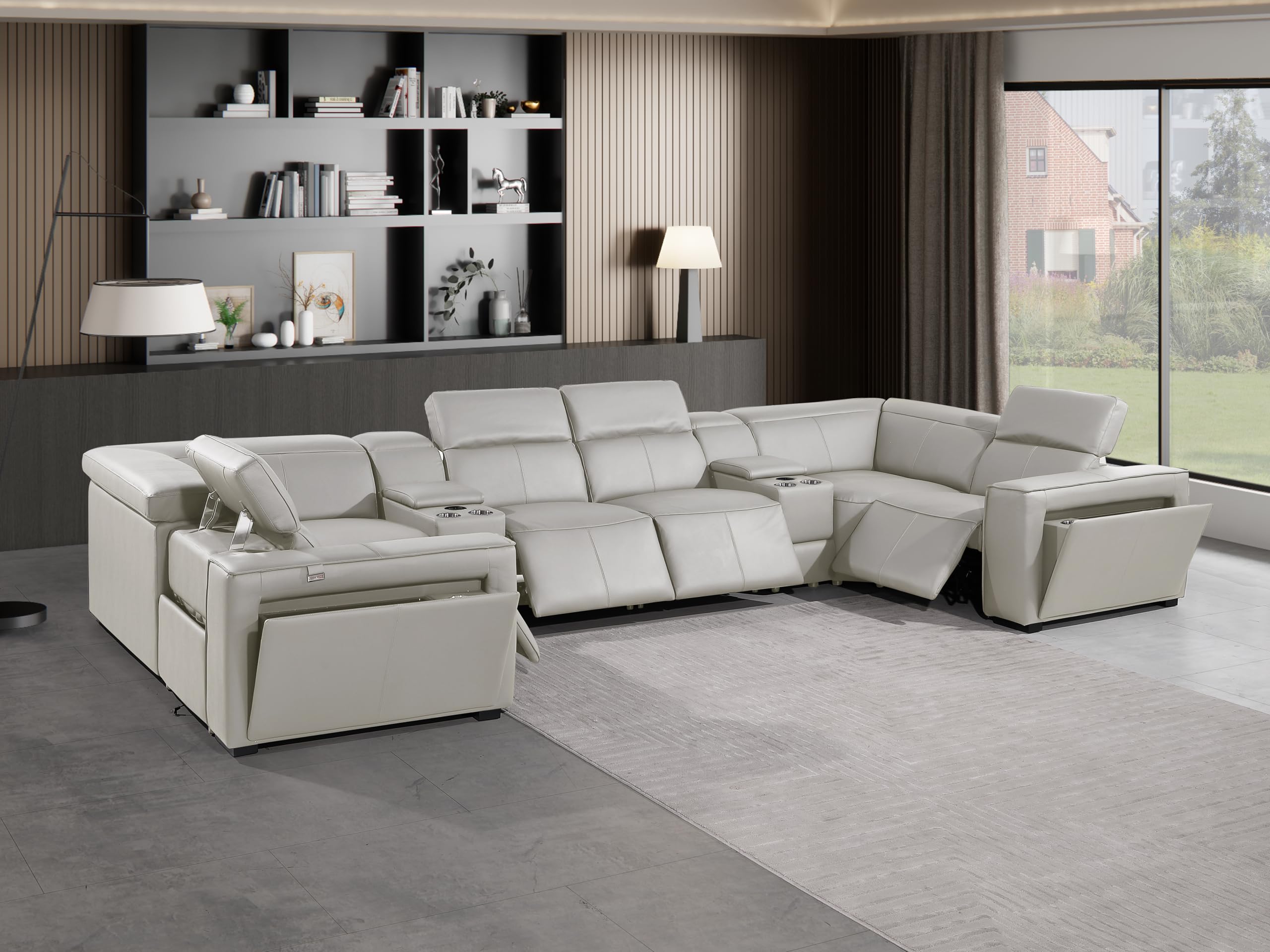 Premium Leather Modular Reclining Sectional Sofa
