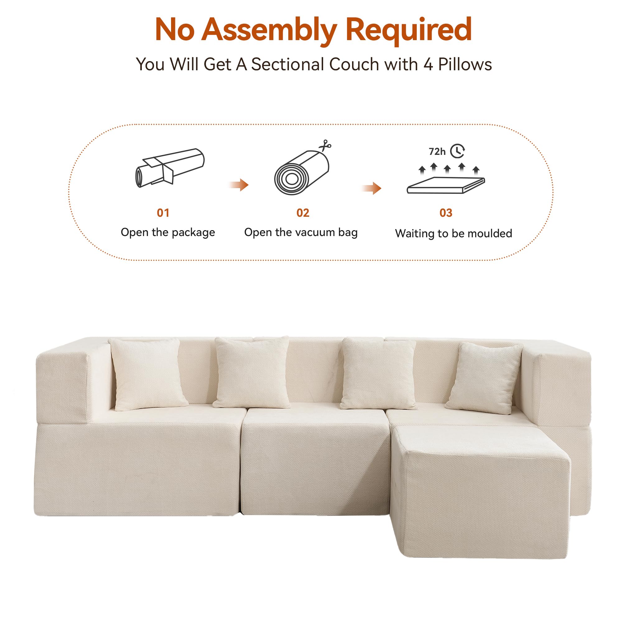 Modular Sectional Sofa with Ottoman