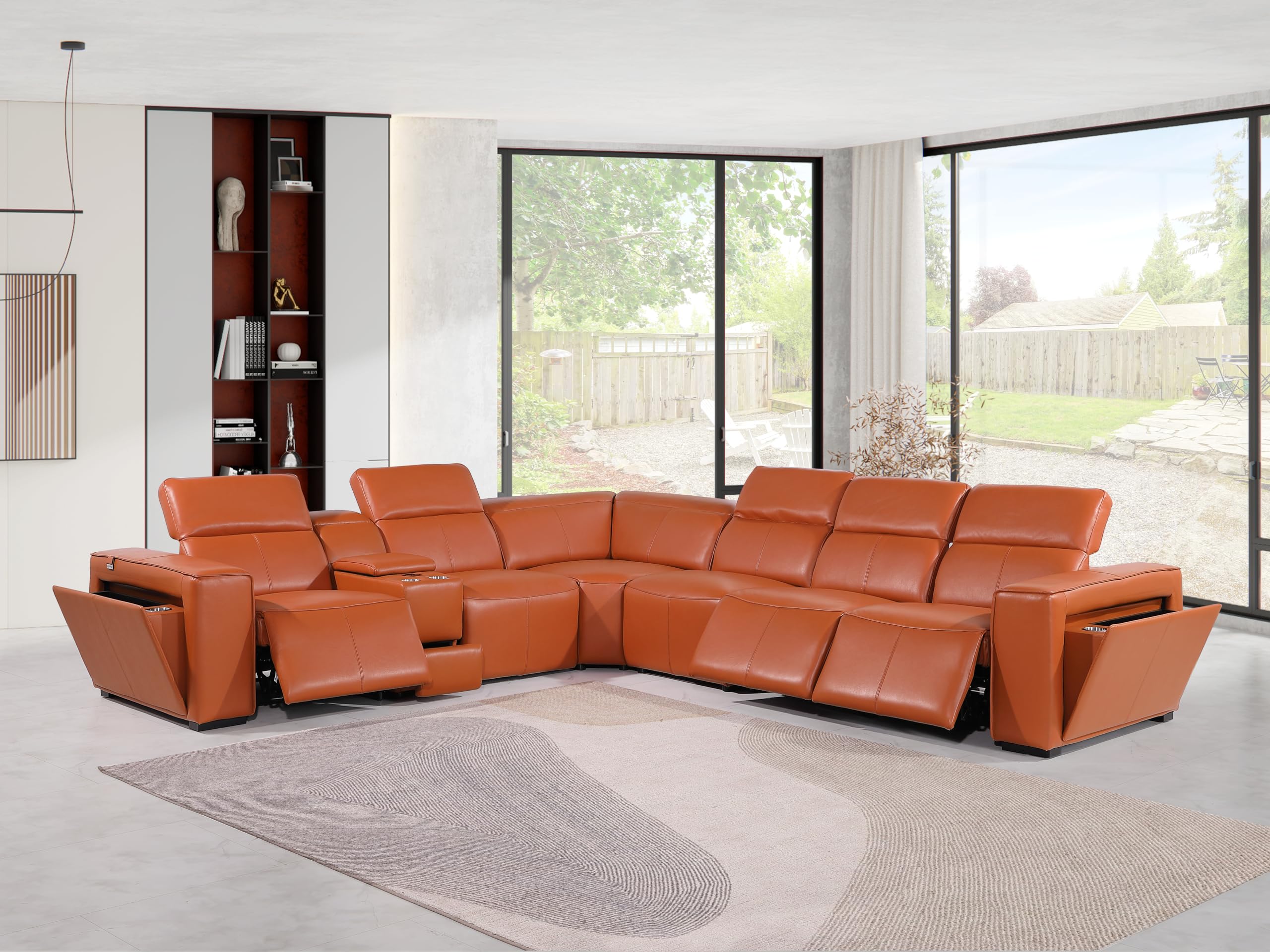 Premium Leather Modular Reclining Sectional Sofa