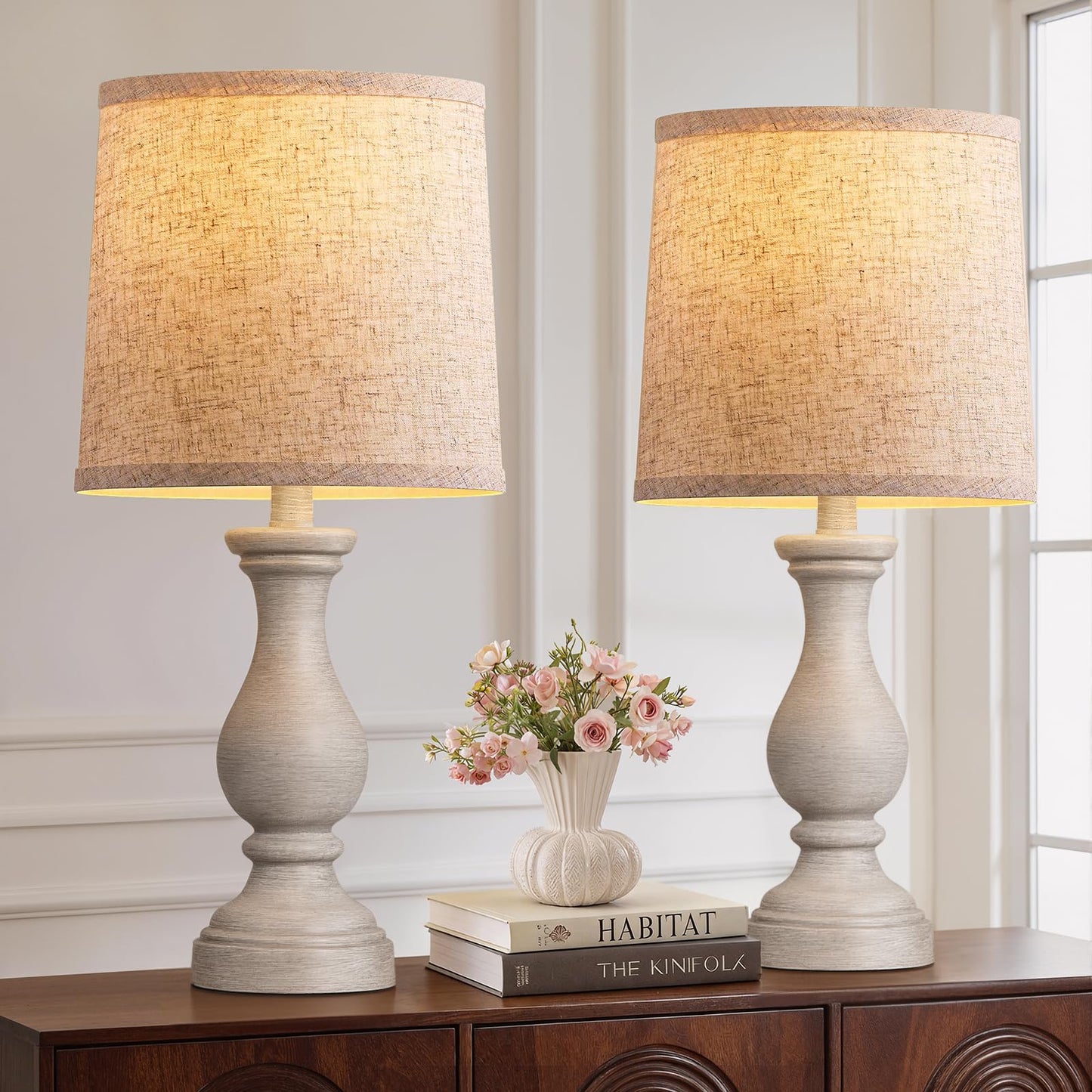 Farmhouse Table Lamps Set of 2