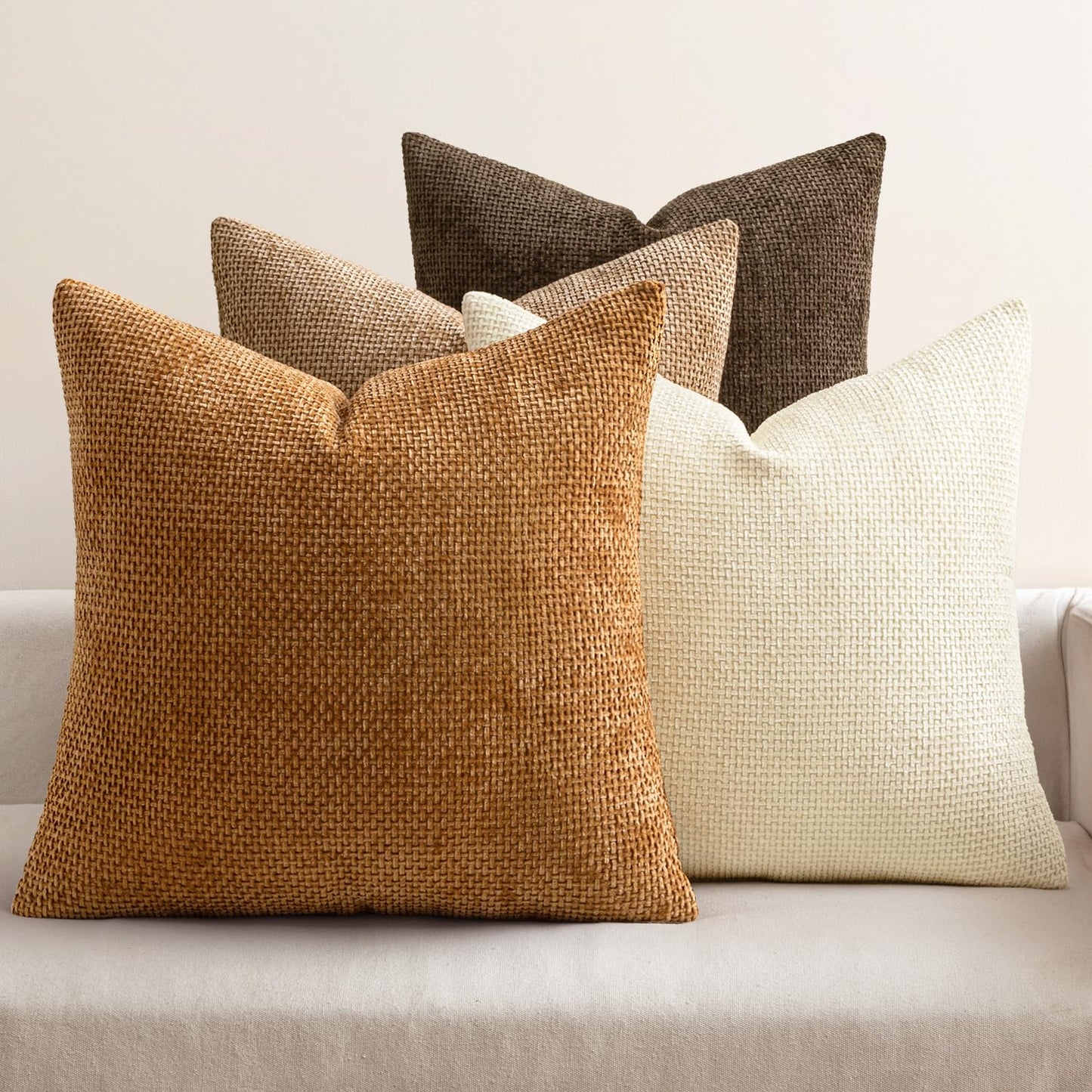 Chenille Decorative Pillow Covers Set of 4