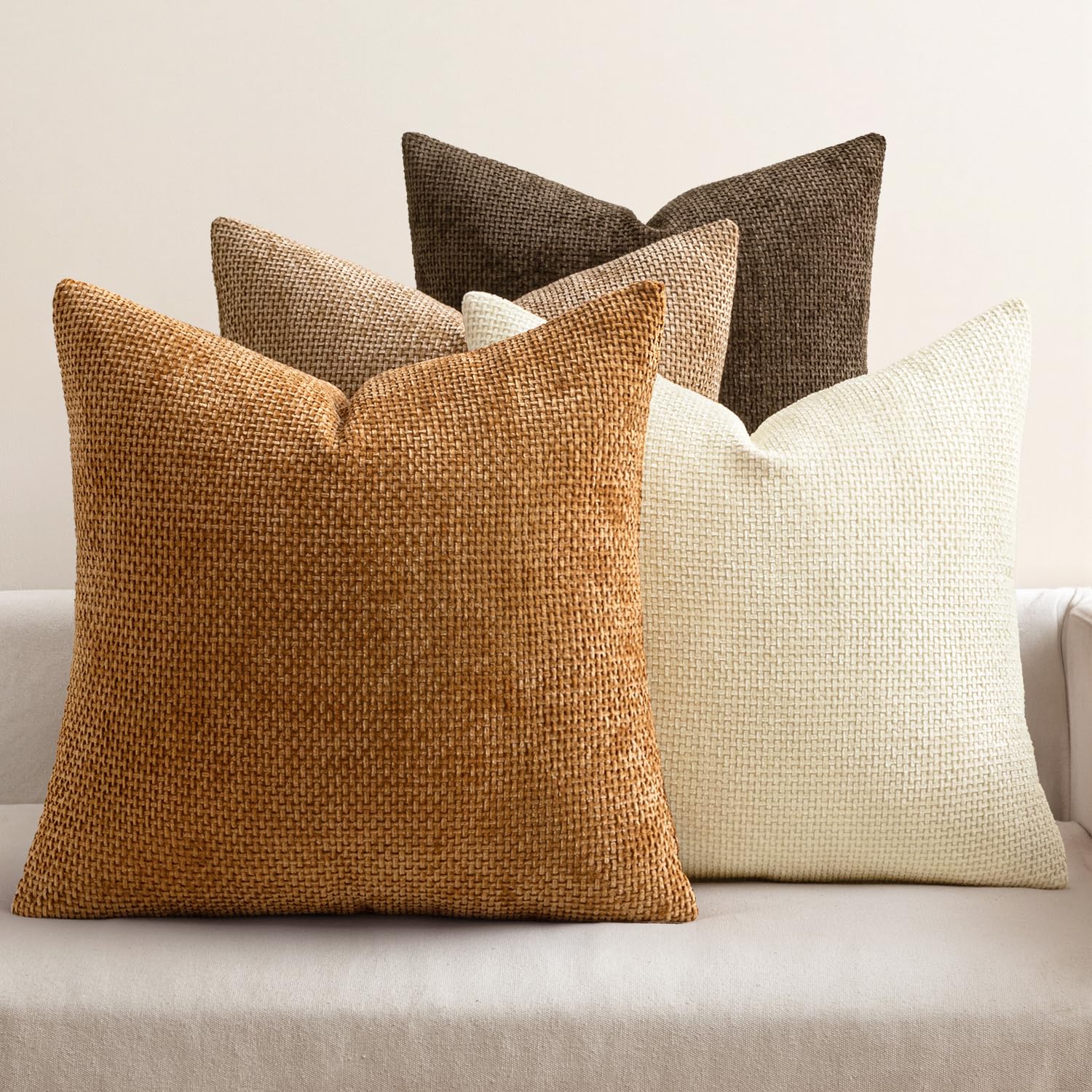 Chenille Decorative Pillow Covers Set of 4