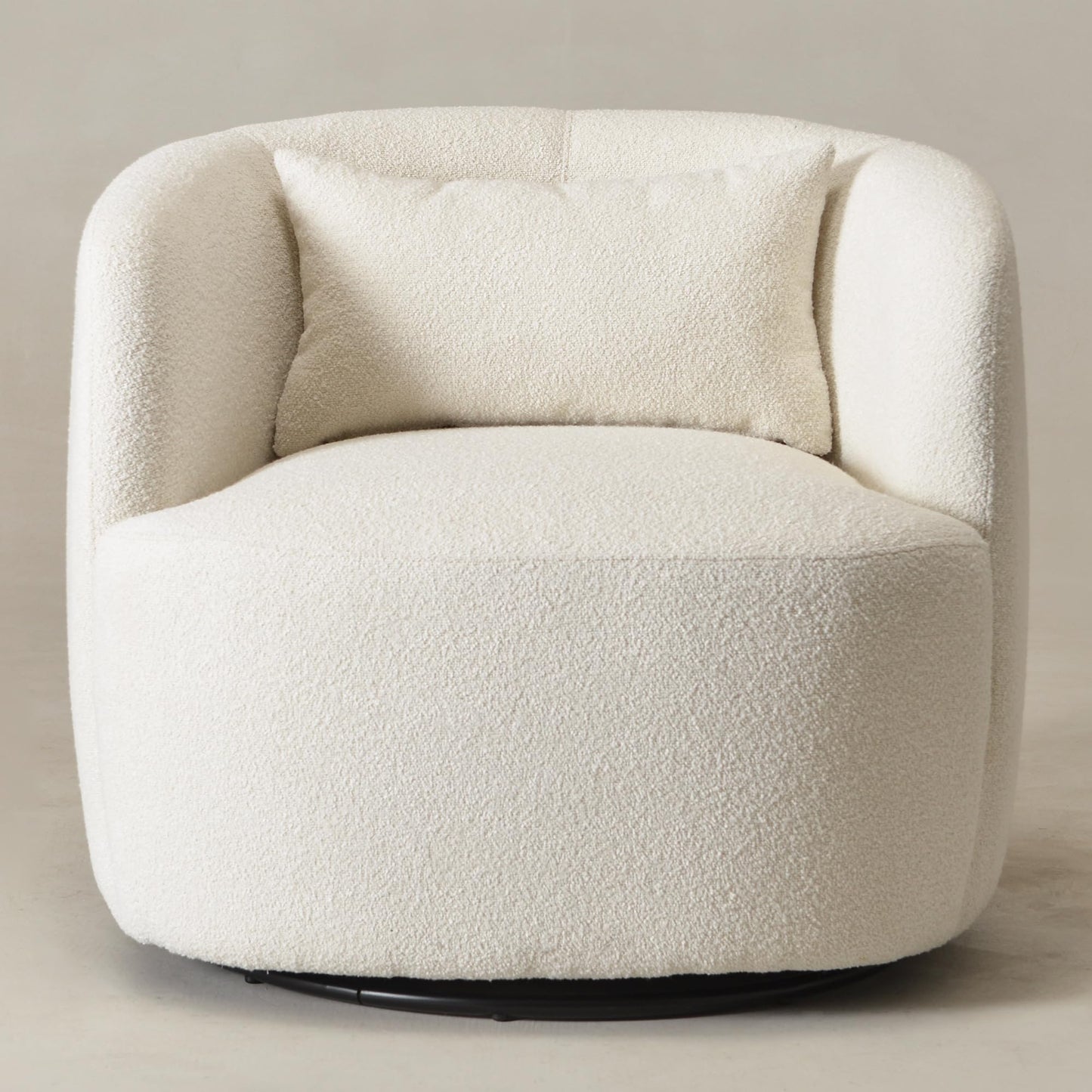 Boucle Swivel Barrel Accent Chairs Set of 2
