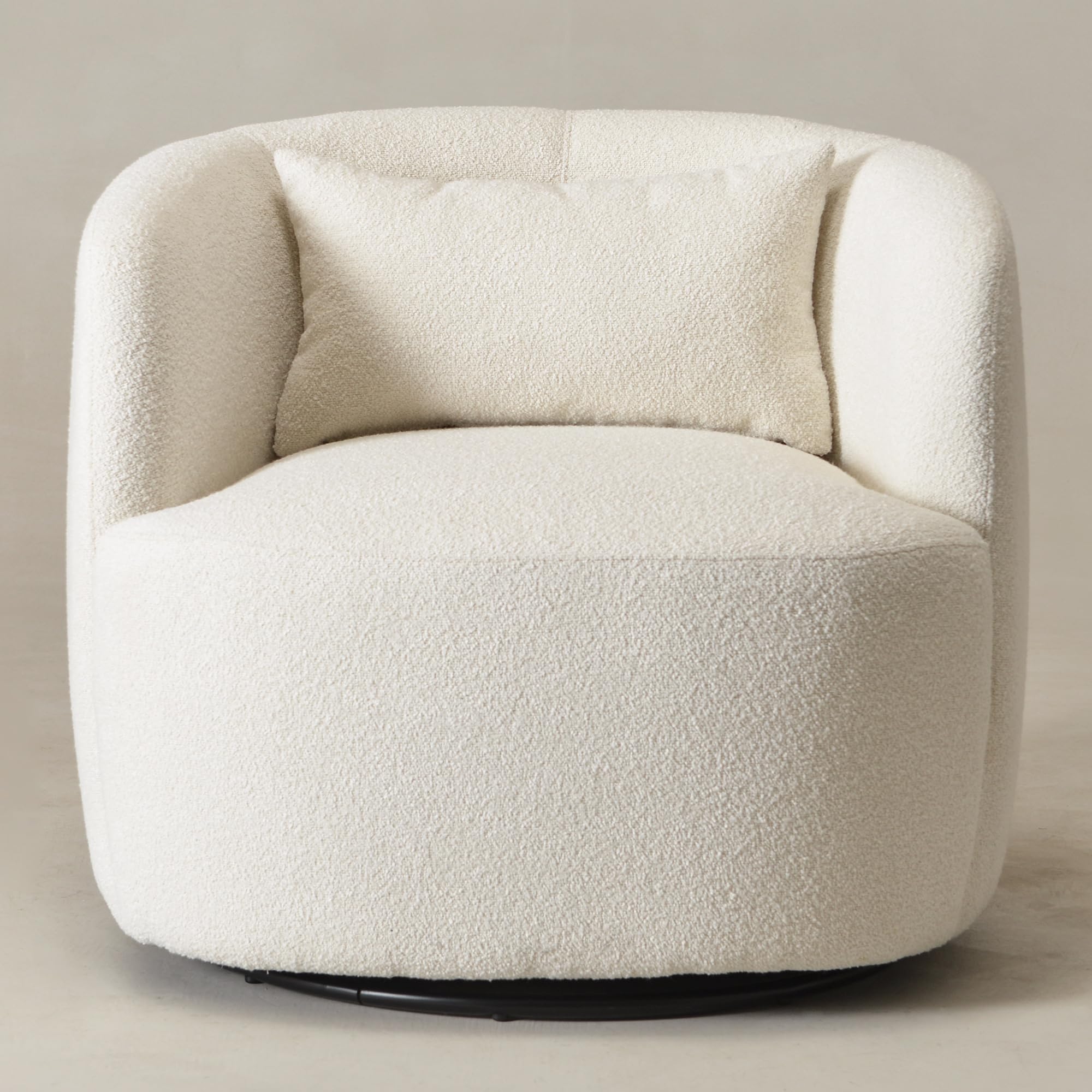 Boucle Swivel Barrel Accent Chairs Set of 2