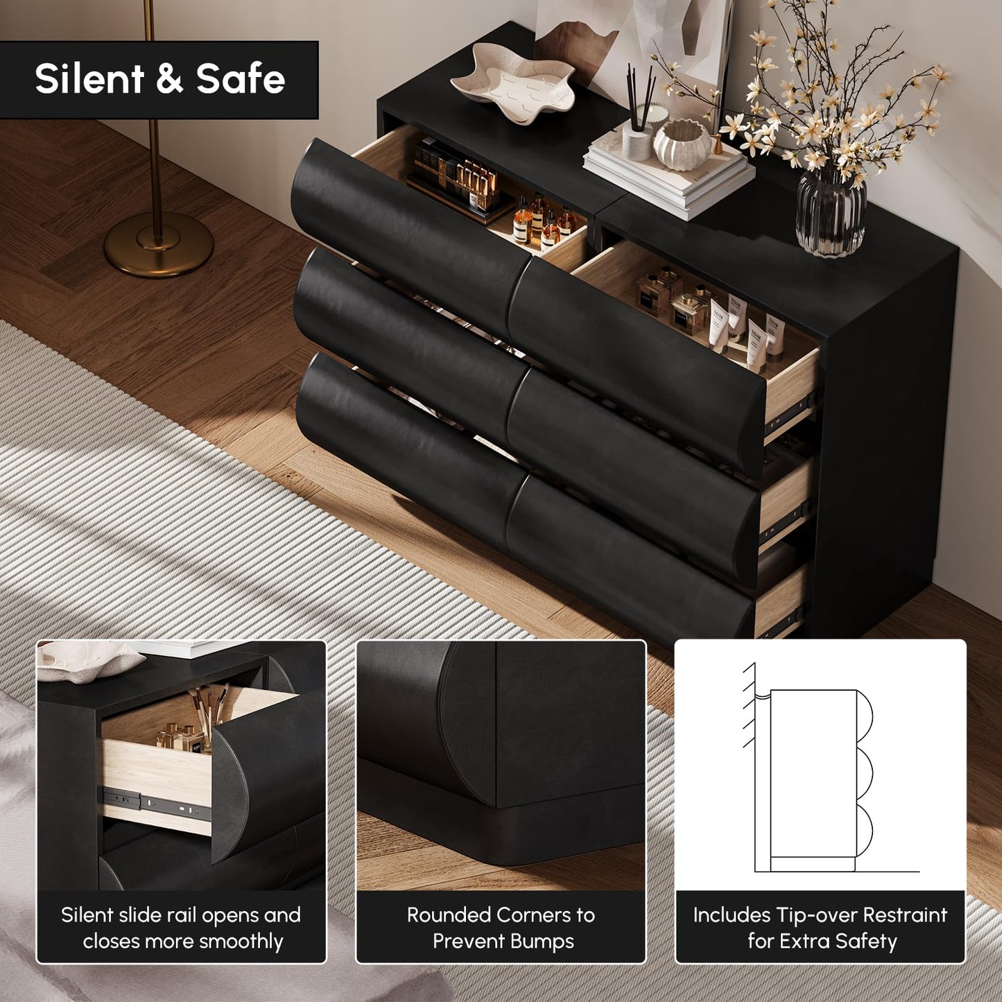 Modern 6 Drawer Storage Dresser