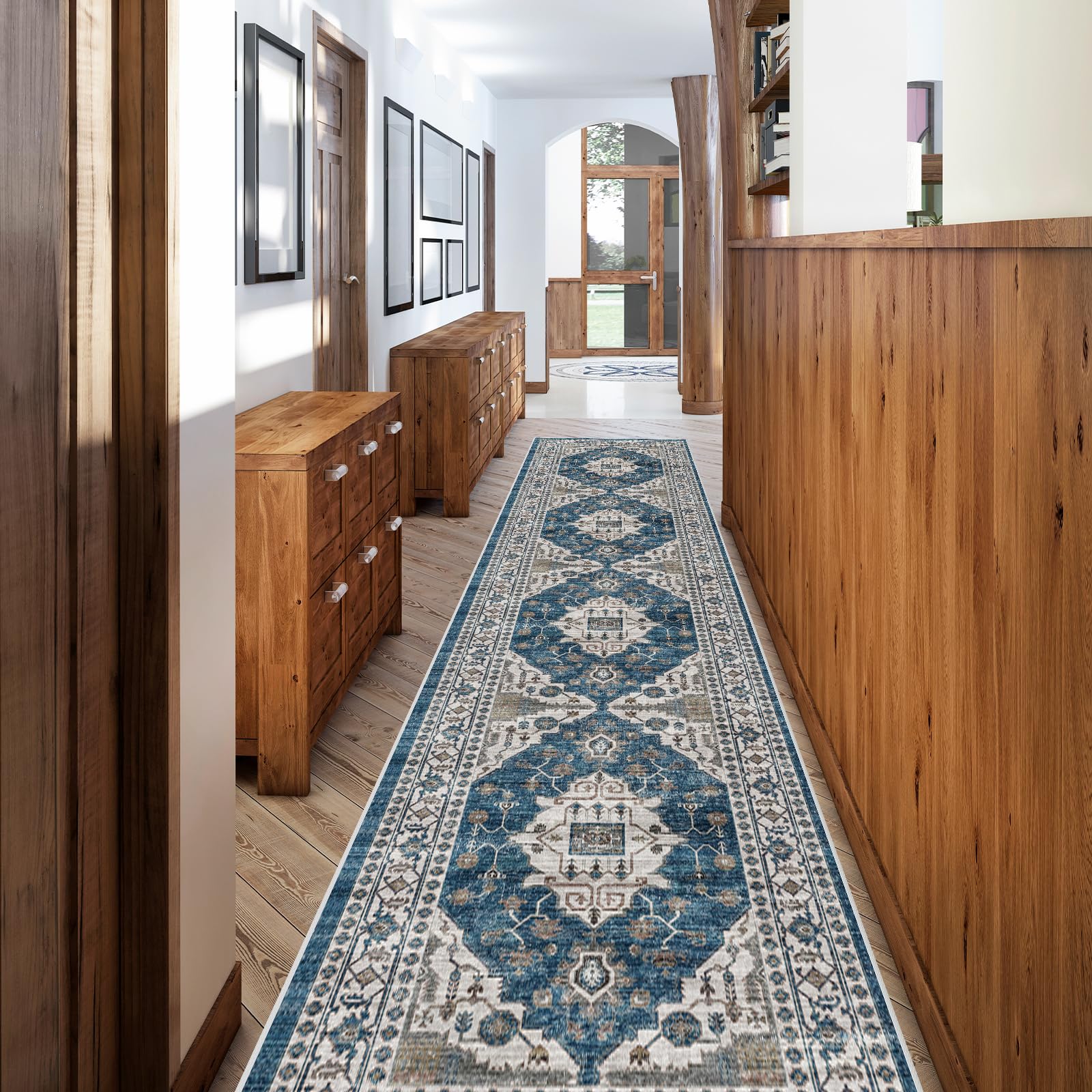 Washable Vintage Runner Rug 2x7