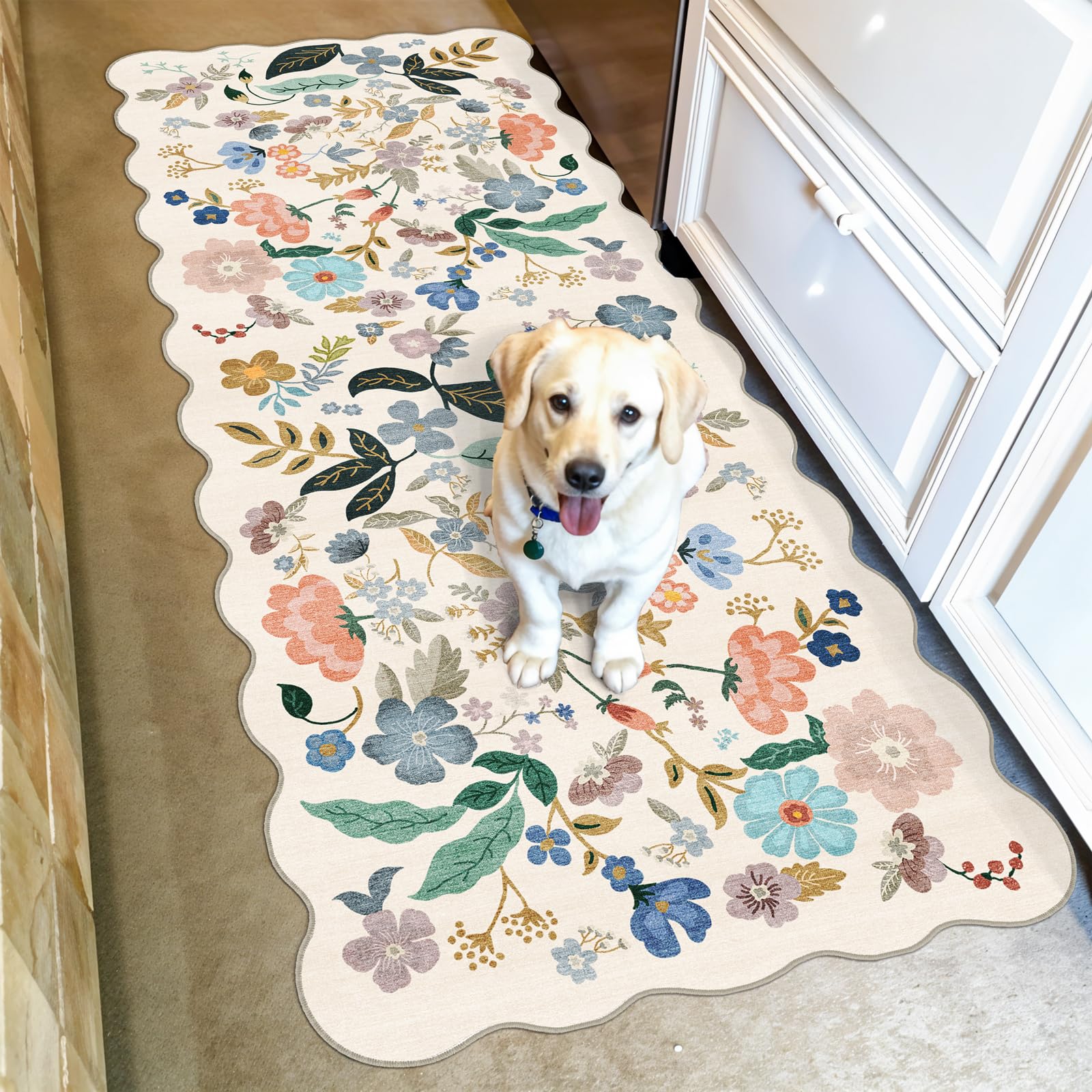 Washable Vintage Runner Rug 2x7