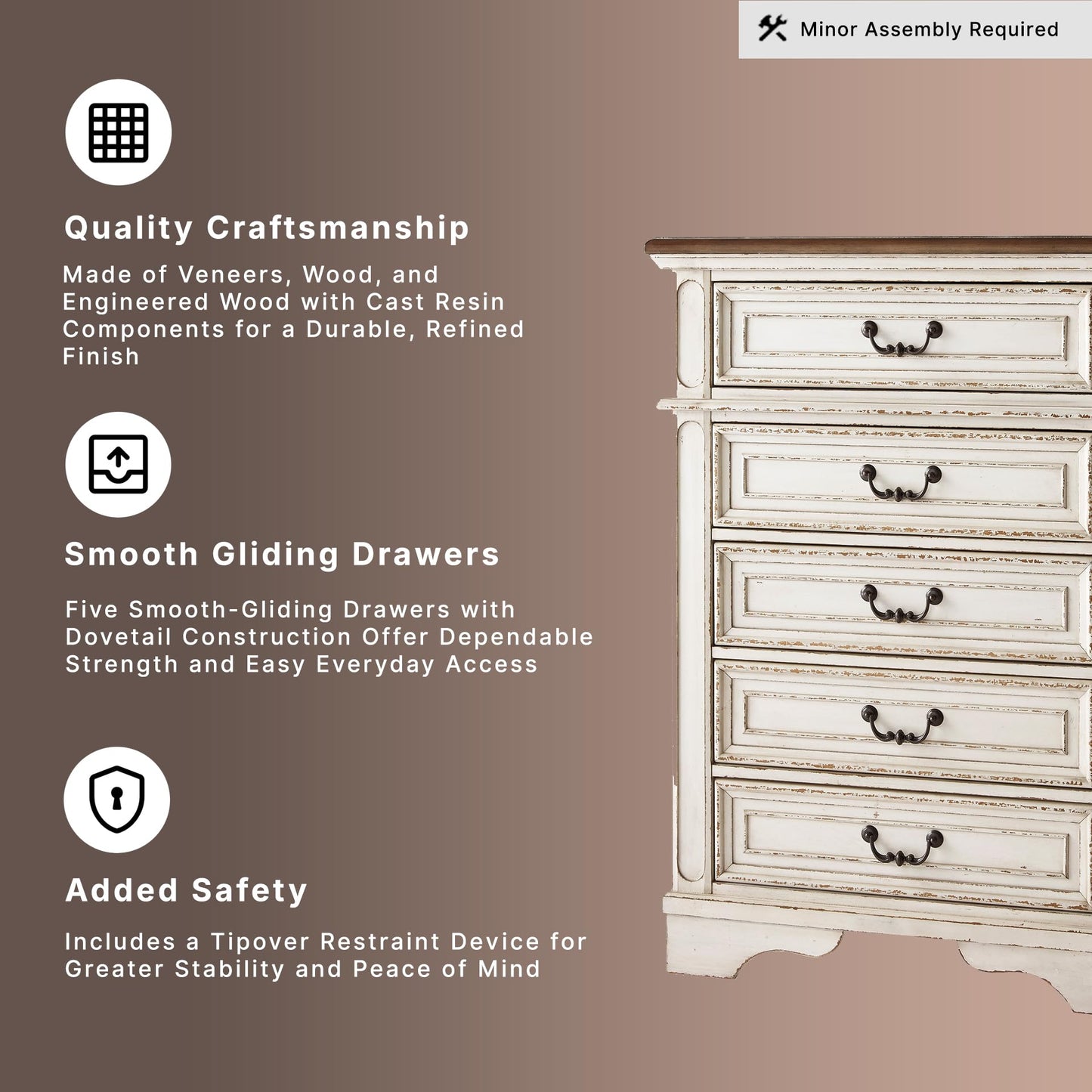 Vintage 5 Drawer Storage Chest