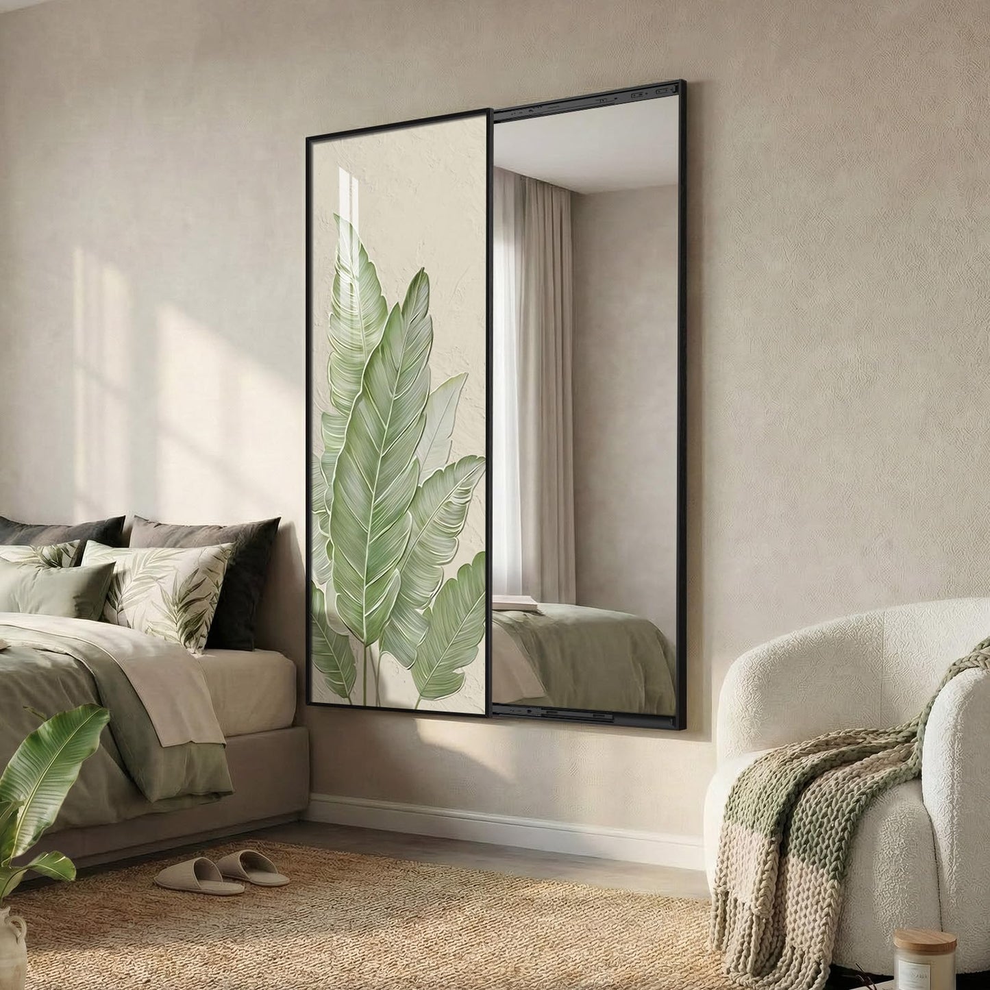 Cuspin Modern Minimalist Wall Mounted Wall Art Mirror