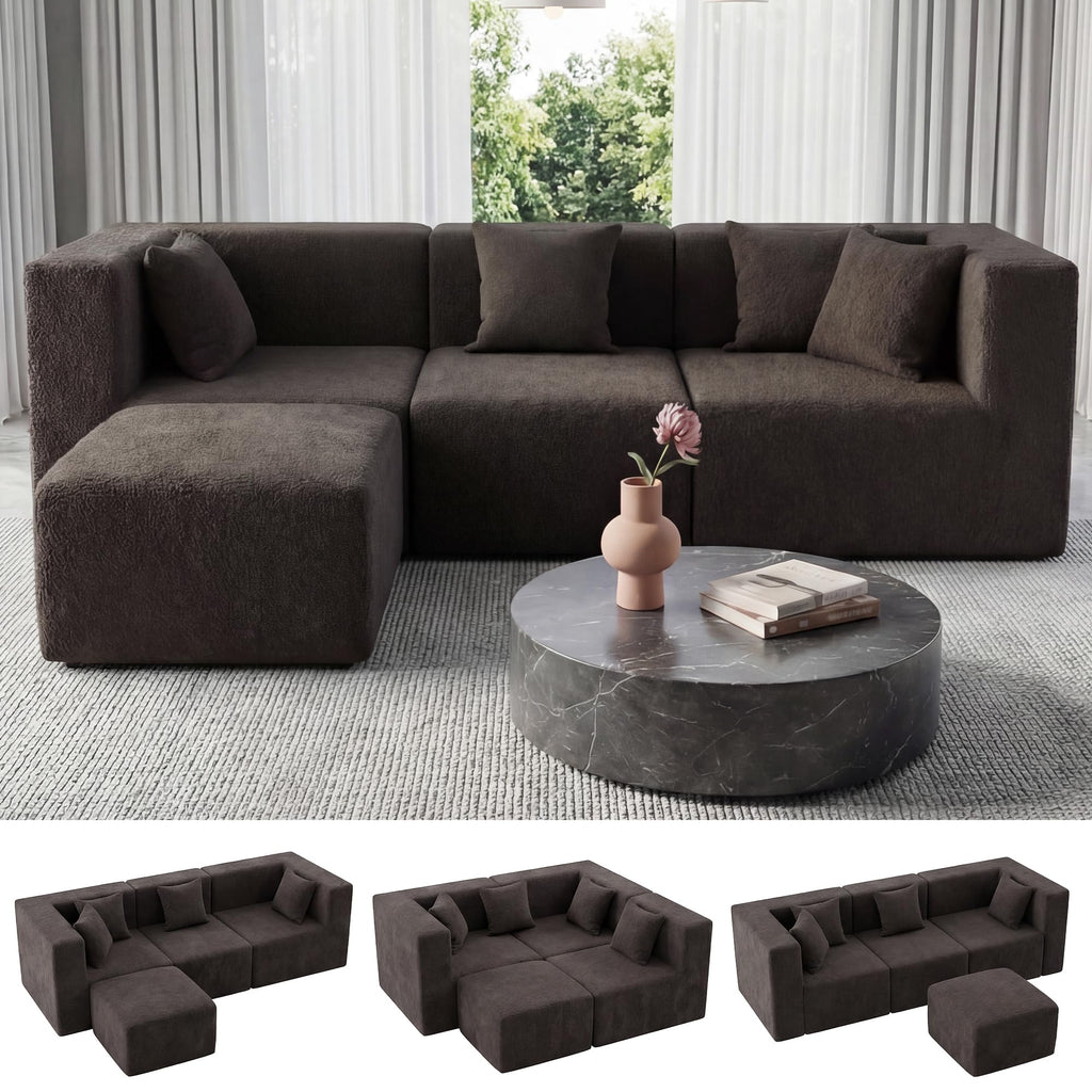 Modular Sectional Sofa with Ottoman