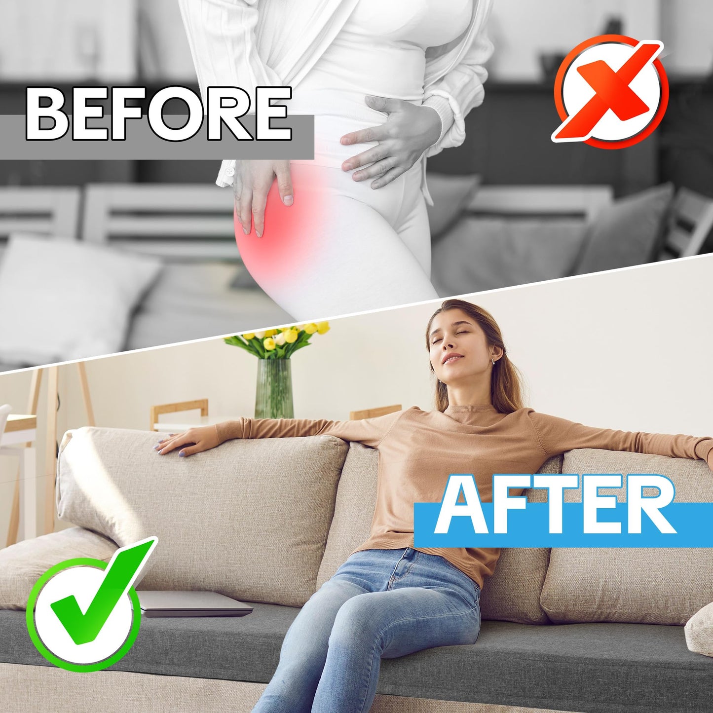 Memory Foam Sofa Topper Cushion Pad