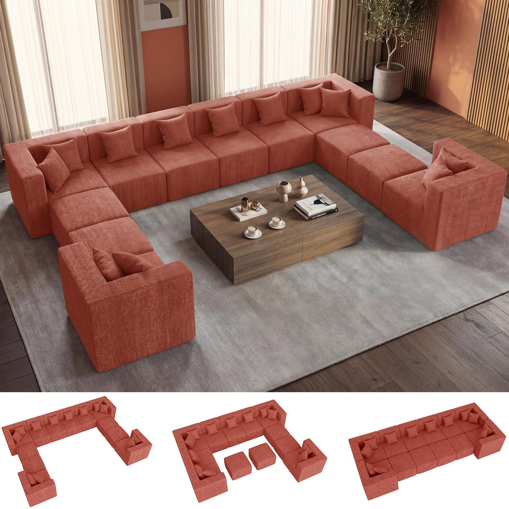 Modular Sectional Sofa with Ottoman