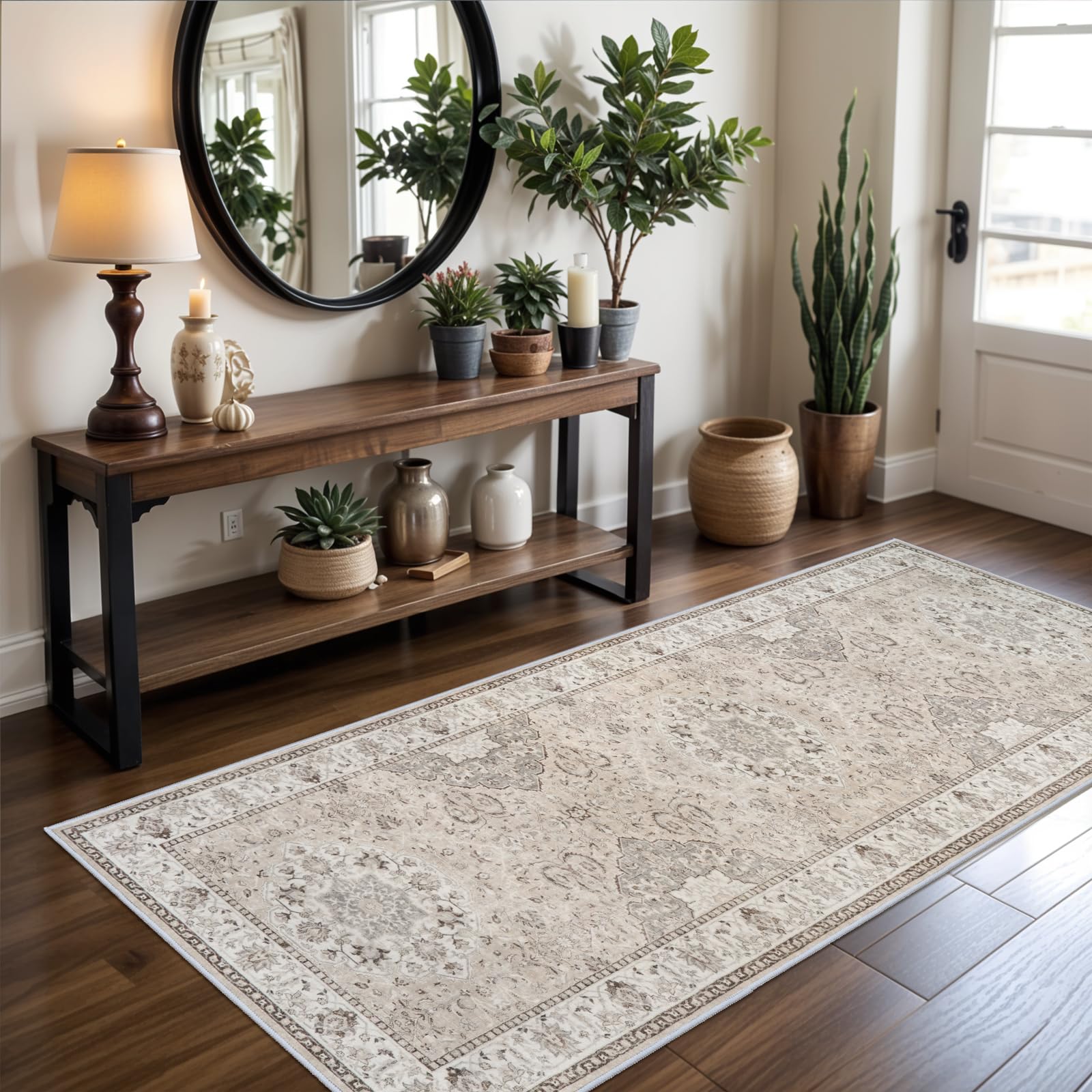 Washable Vintage Runner Rug 2x7