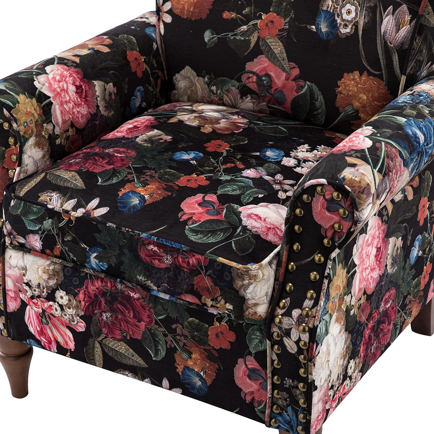 Modern Wingback Accent Chair with Wood Legs