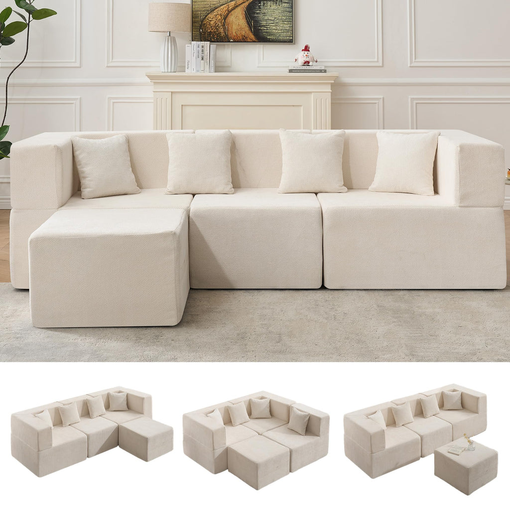 Modular Sectional Sofa with Ottoman