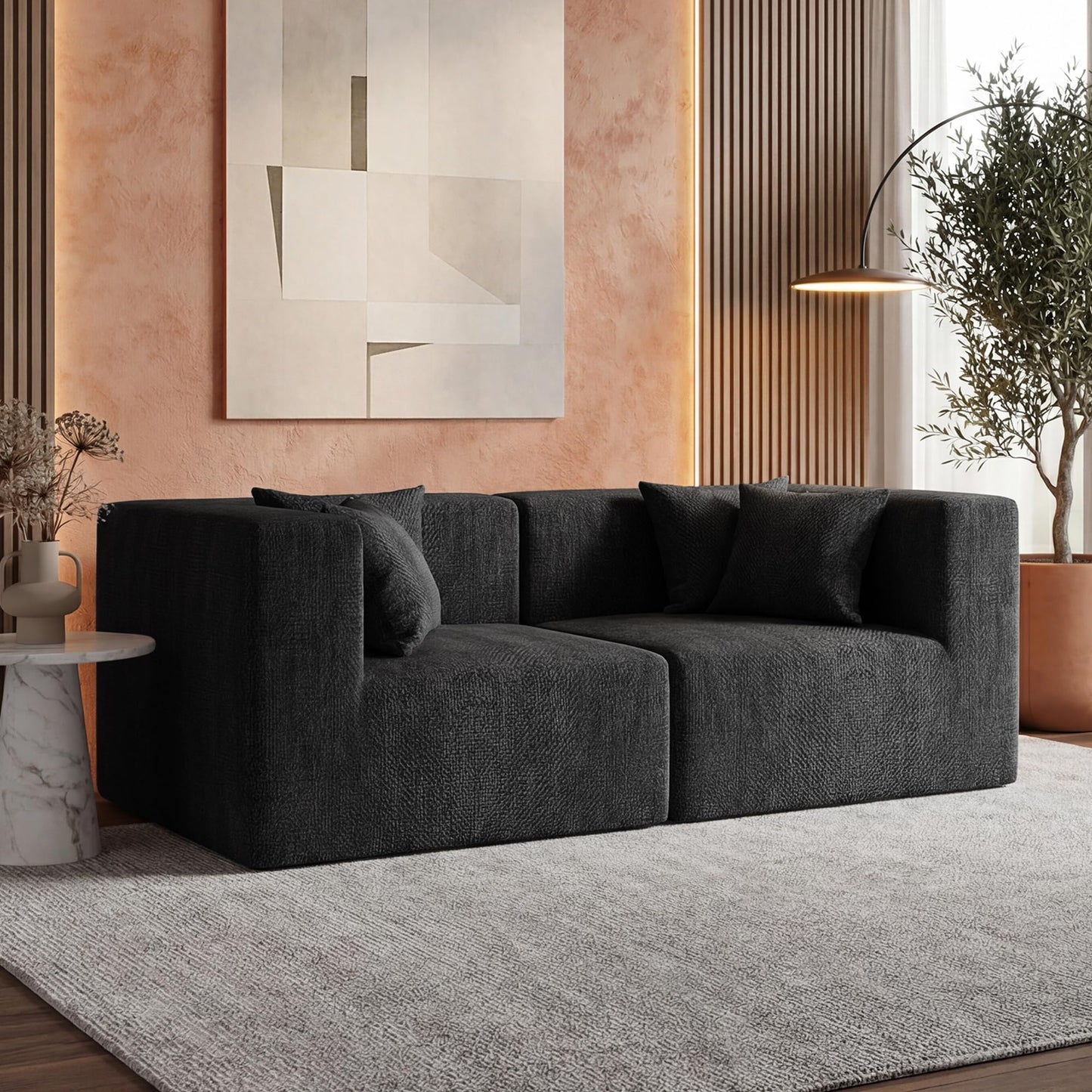 Modular Sectional Sofa with Ottoman