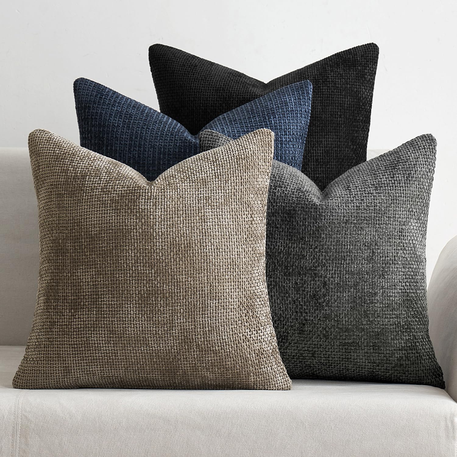 Chenille Decorative Pillow Covers Set of 4
