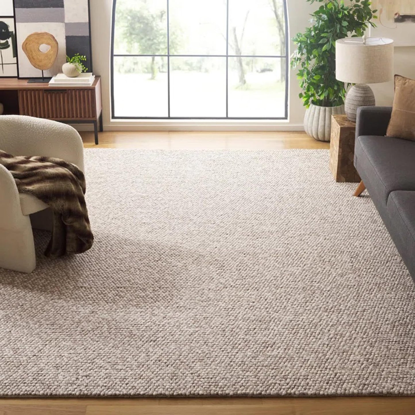 Chunky Knit Wool Area Rug