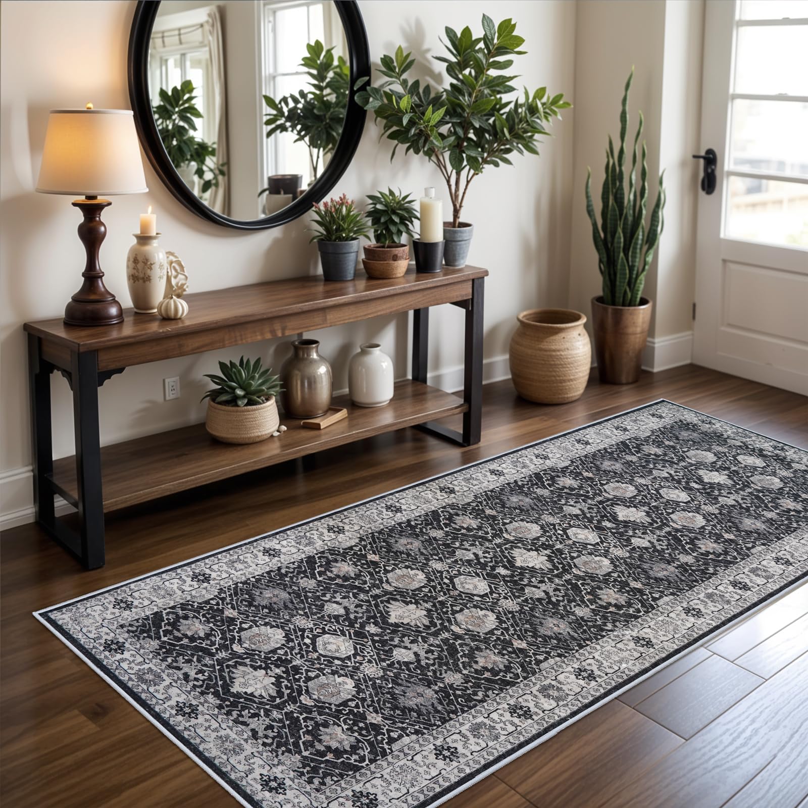 Washable Vintage Runner Rug 2x7