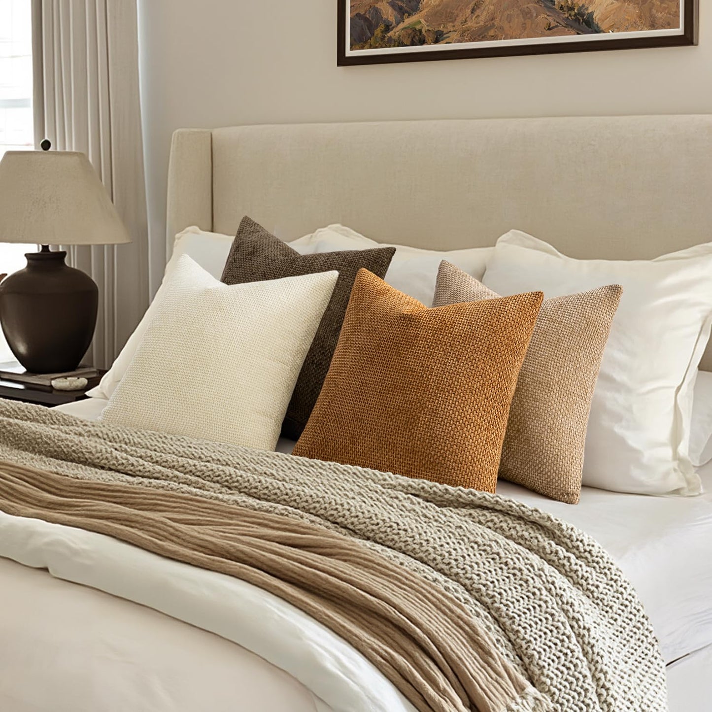 Chenille Decorative Pillow Covers Set of 4
