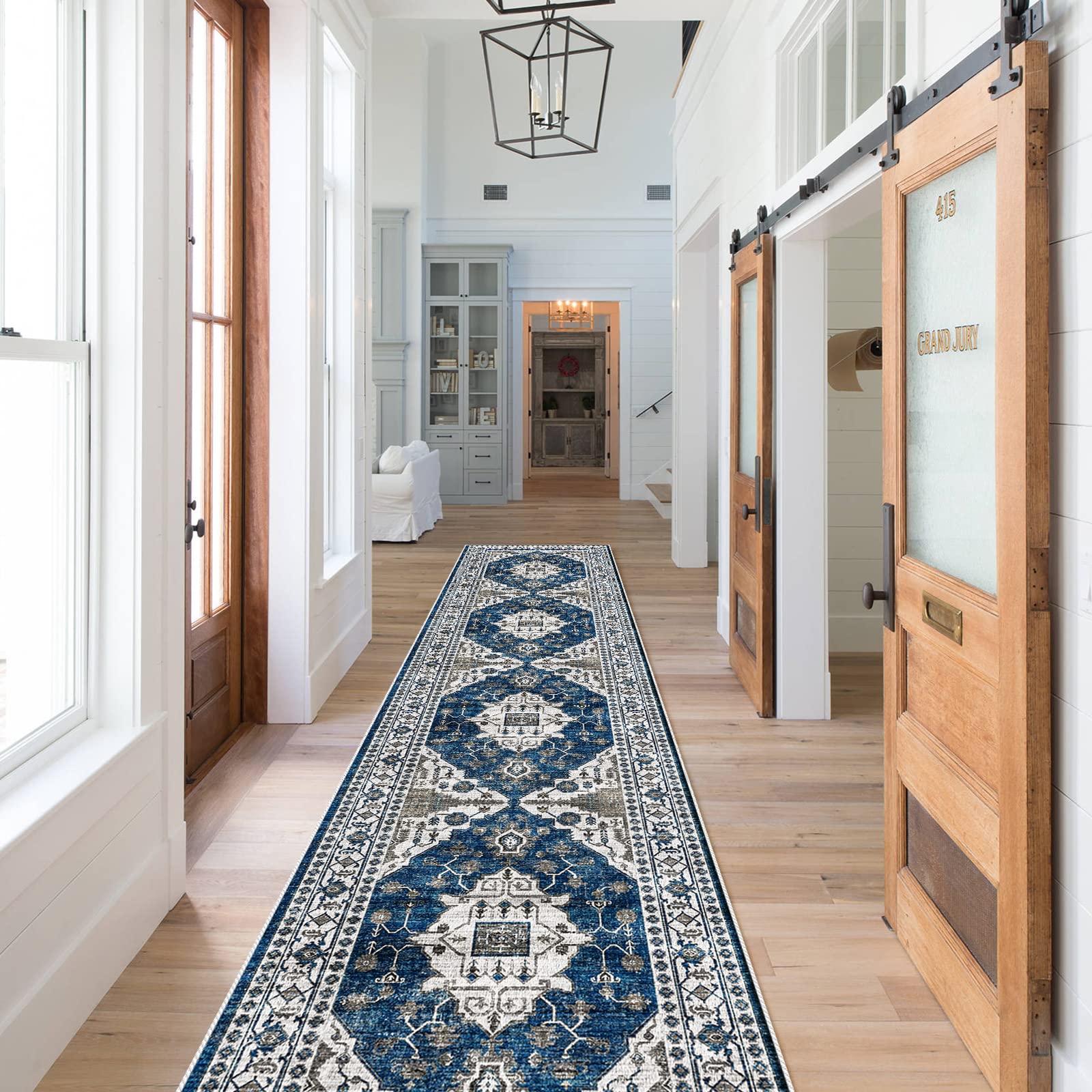 Washable Vintage Runner Rug 2x7