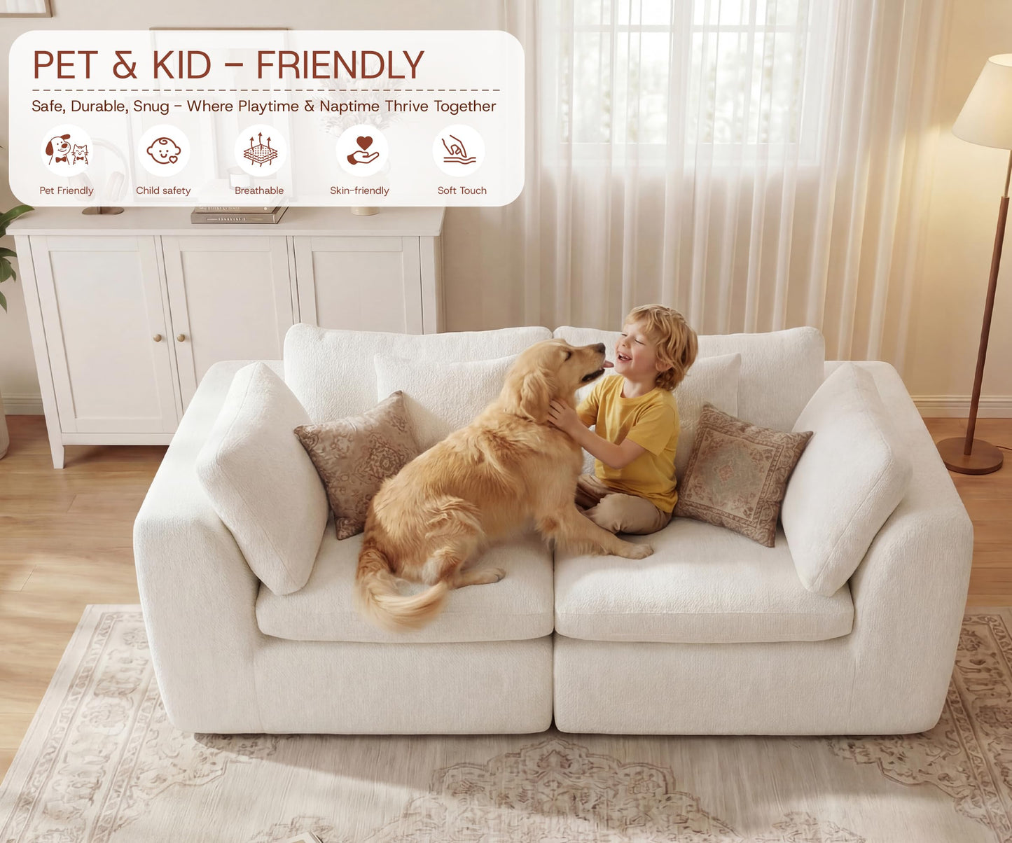 Oversized Cloud Sectional Sofa with Ottoman