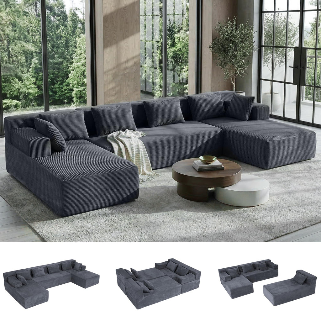 Modular Sectional Sofa with Ottoman