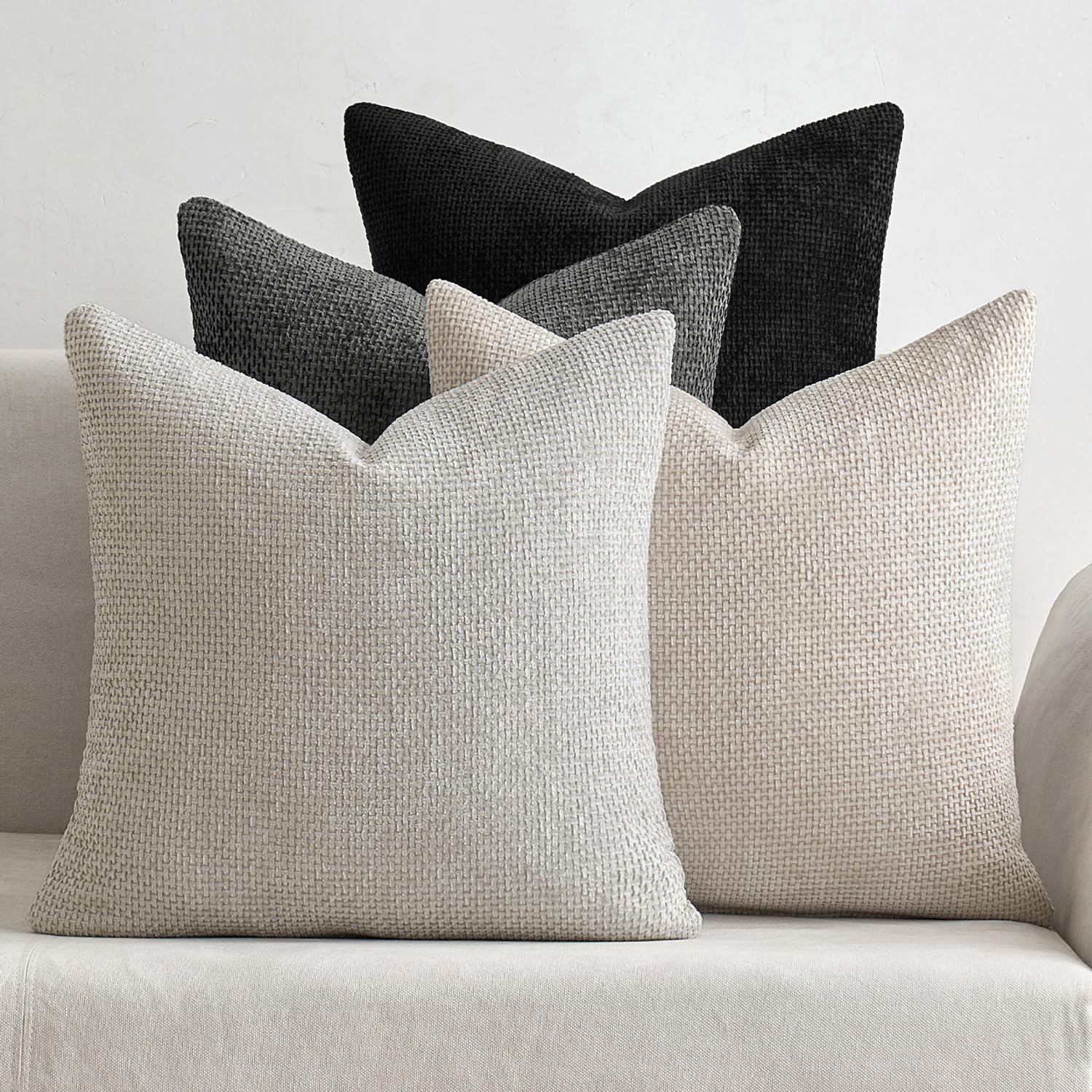Chenille Decorative Pillow Covers Set of 4