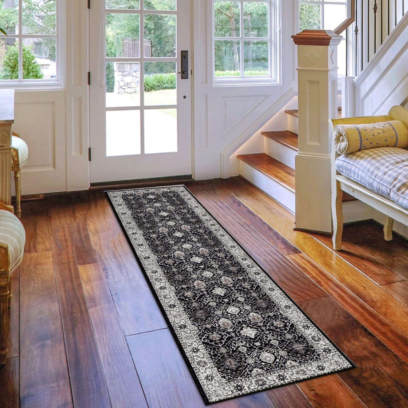 Washable Vintage Runner Rug 2x7