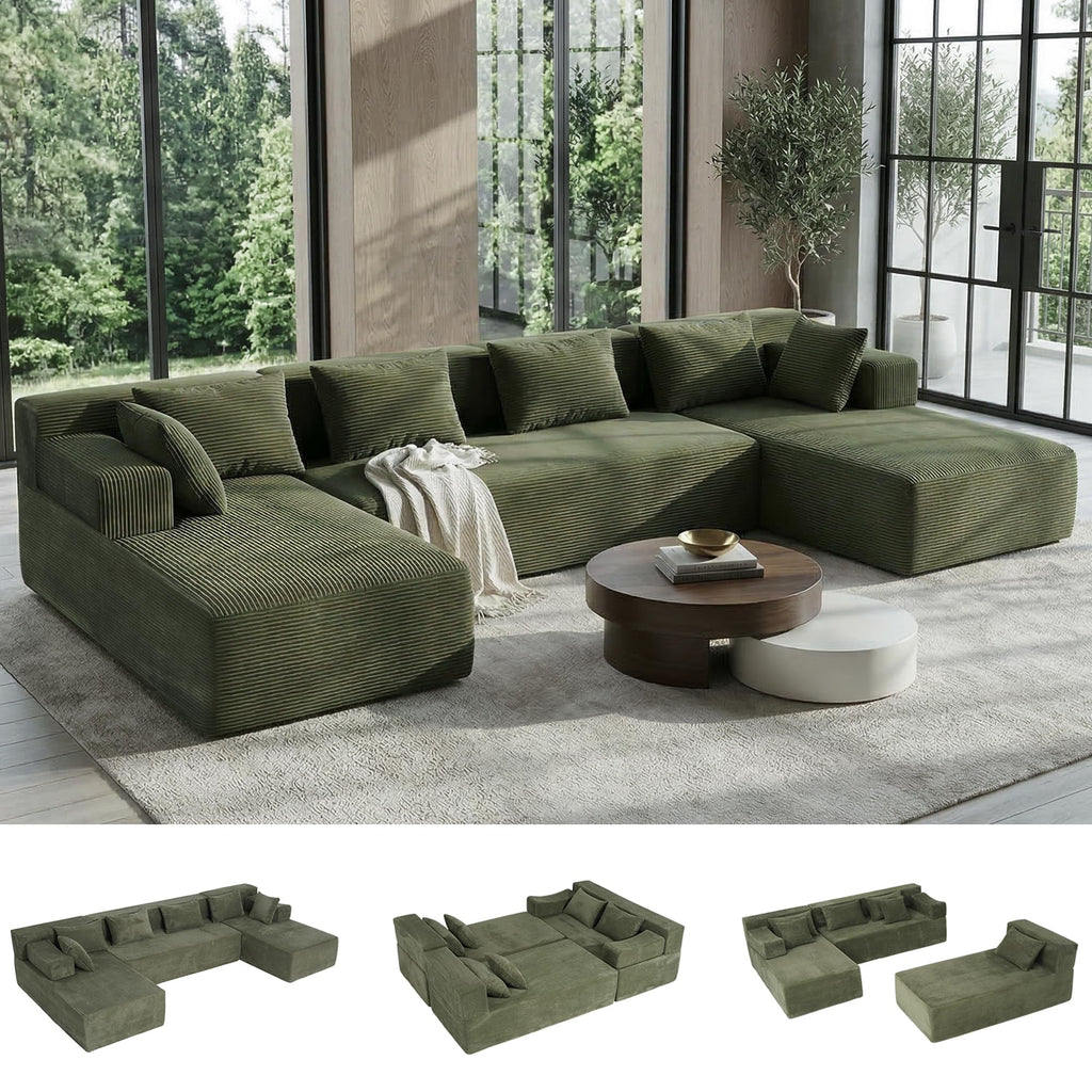 Modular Sectional Sofa with Ottoman