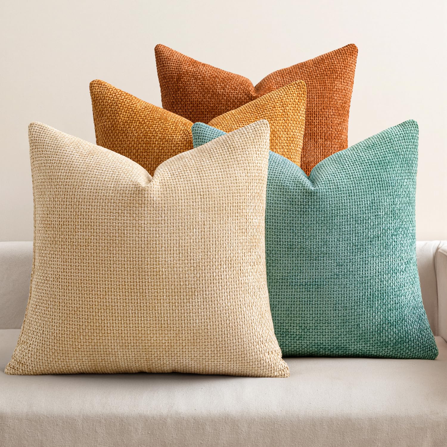Chenille Decorative Pillow Covers Set of 4