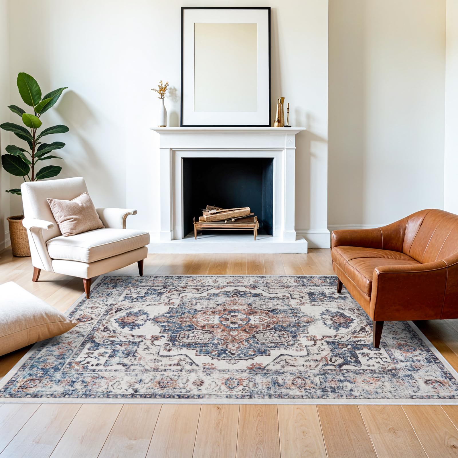 Washable Vintage Runner Rug 2x7