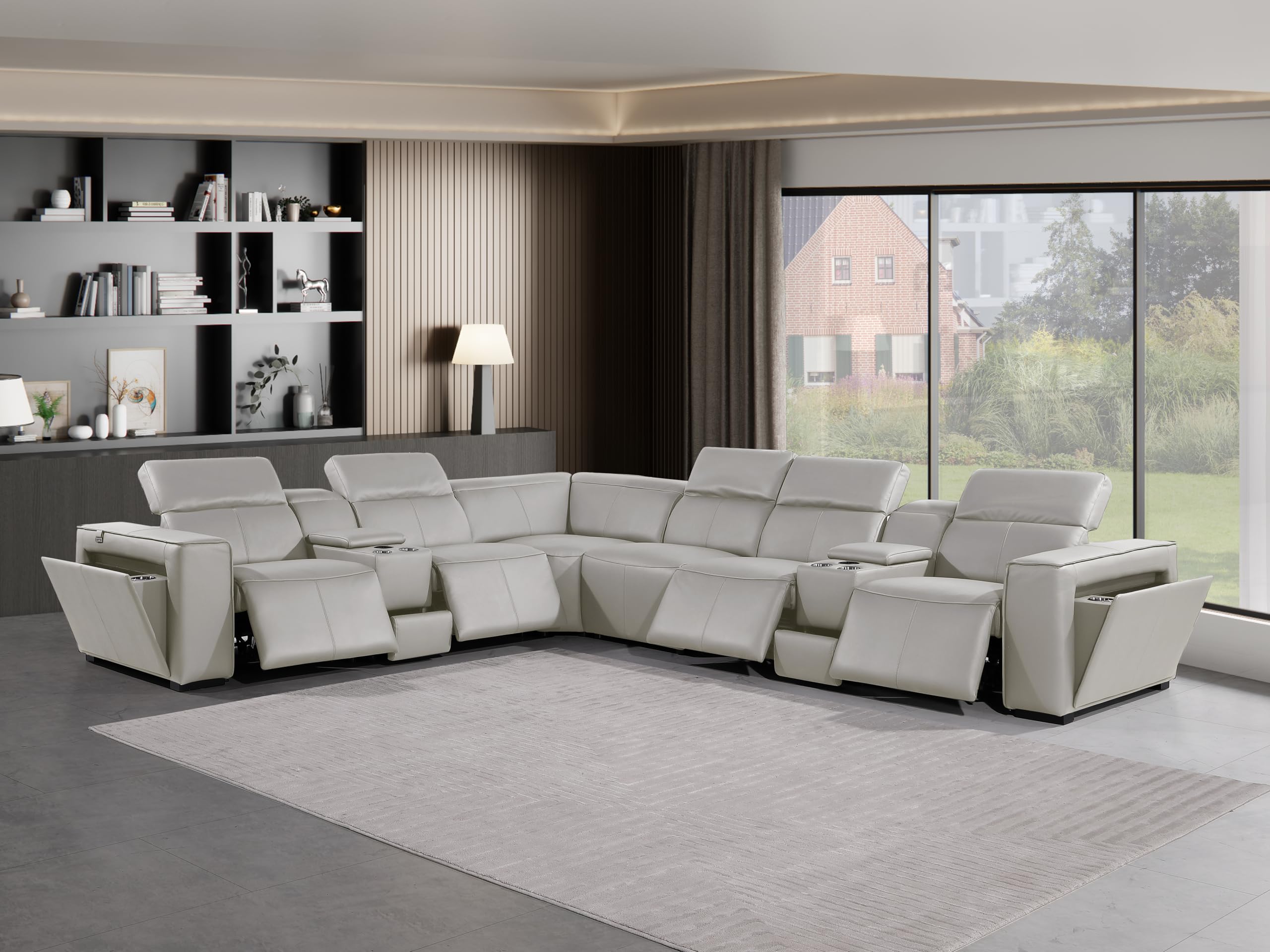 Premium Leather Modular Reclining Sectional Sofa