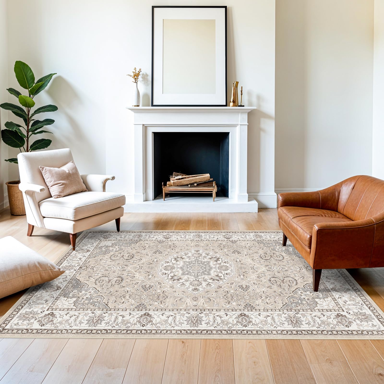 Washable Vintage Runner Rug 2x7