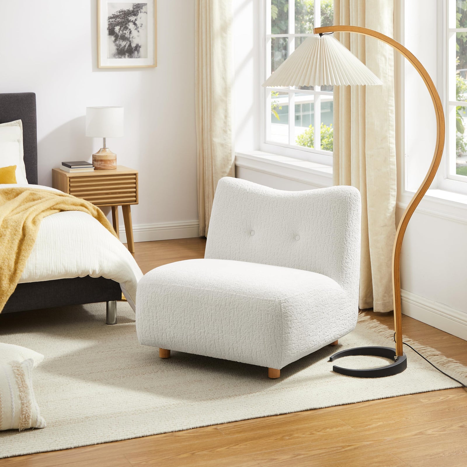 Modern Sherpa Modular Accent Chair