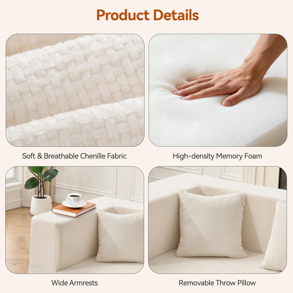 Modular Sectional Sofa with Ottoman