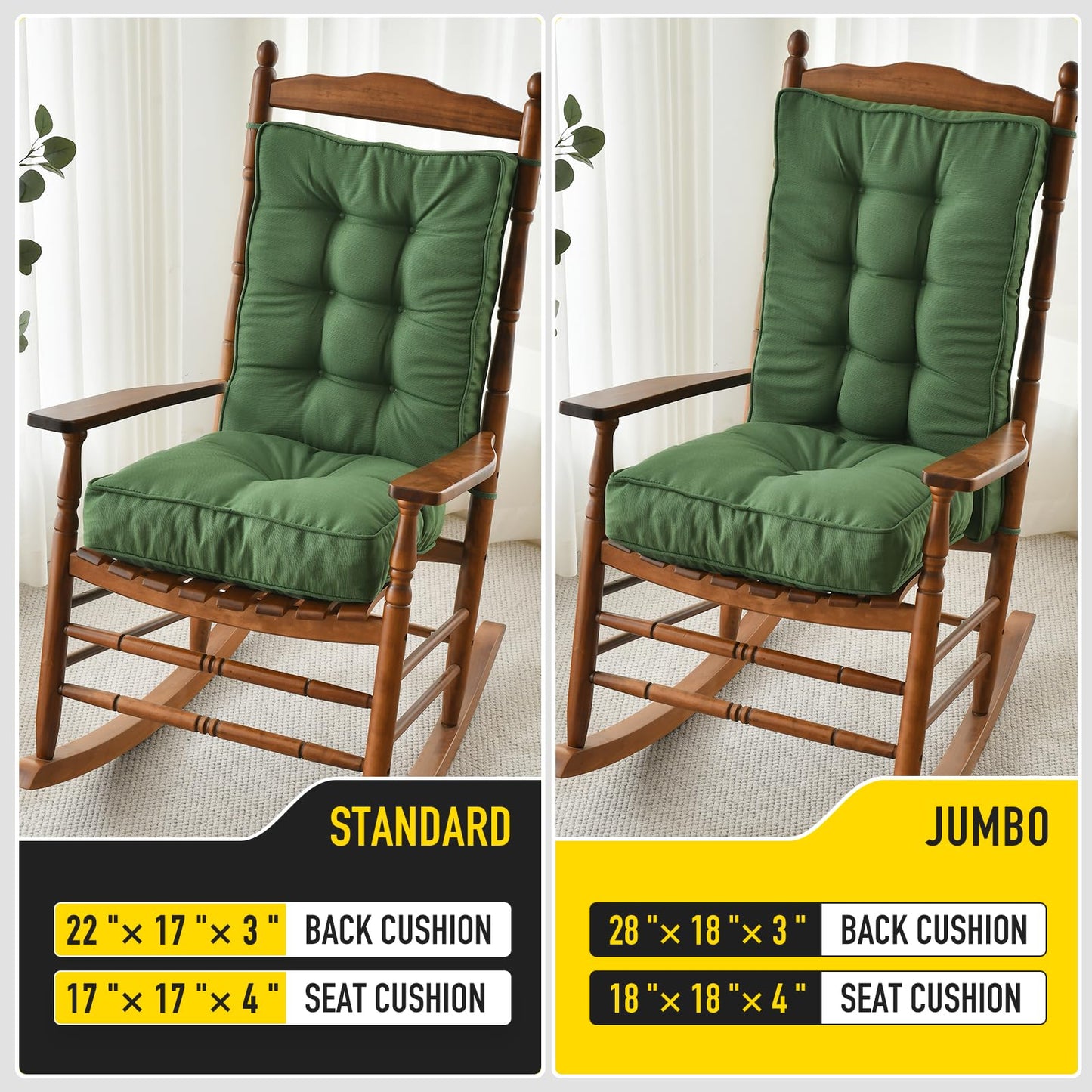 Memory Foam Rocking Chair Cushion Set