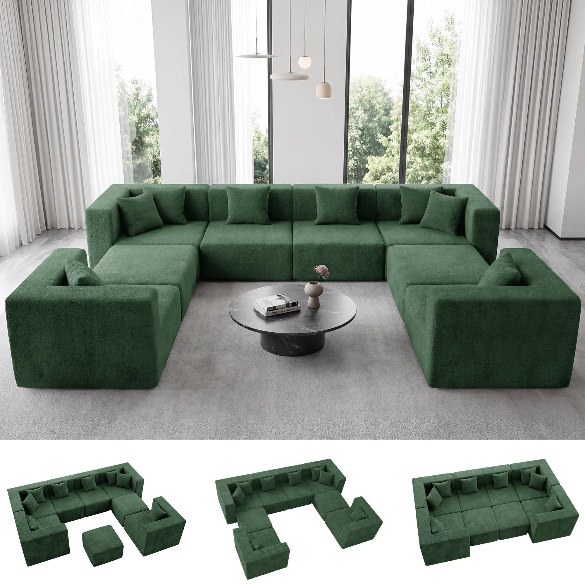 Modular Sectional Sofa with Ottoman