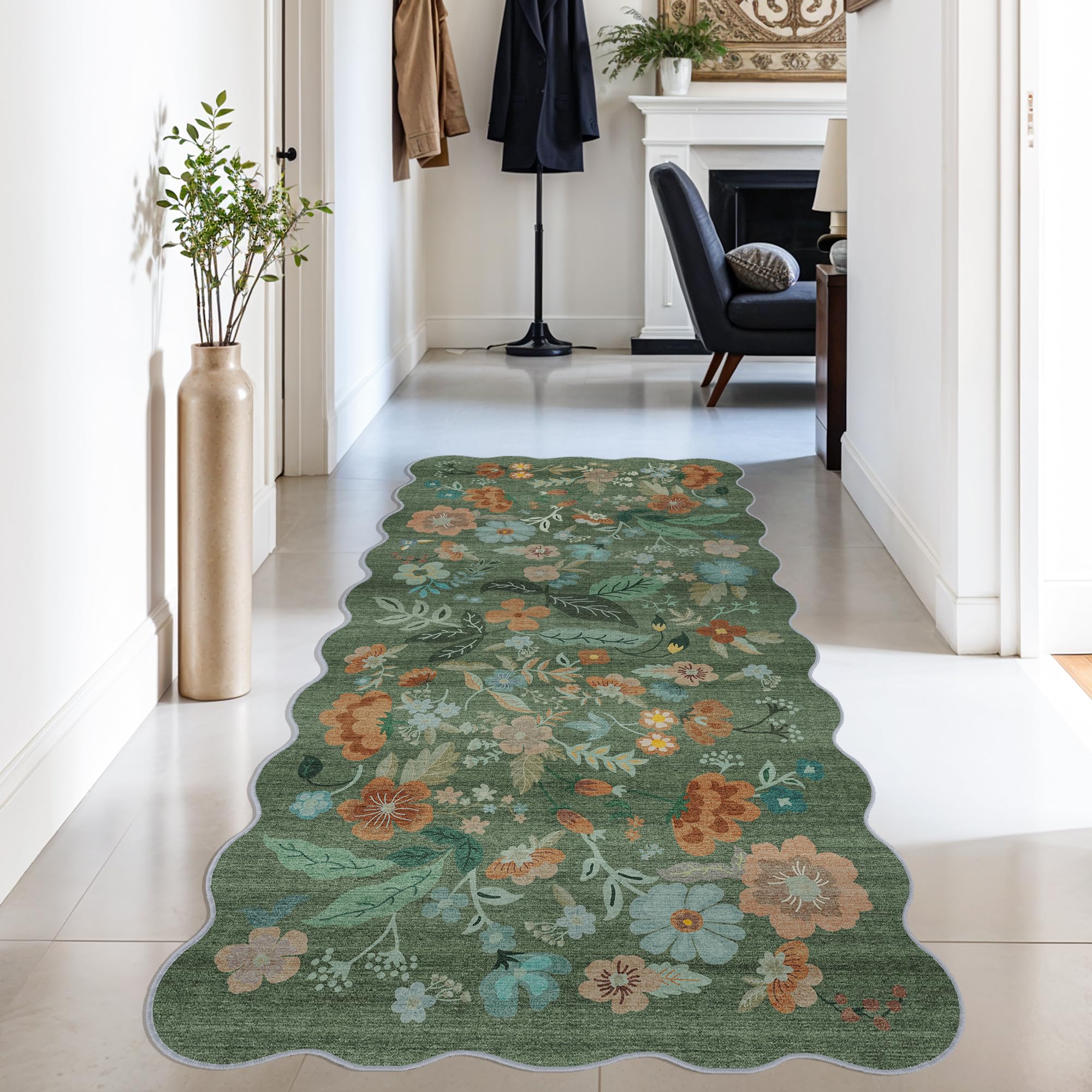 Washable Vintage Runner Rug 2x7