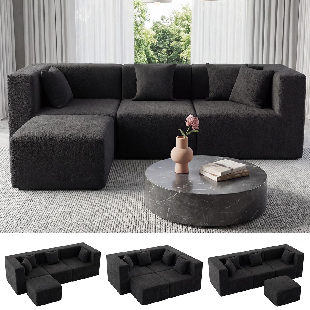 Modular Sectional Sofa with Ottoman