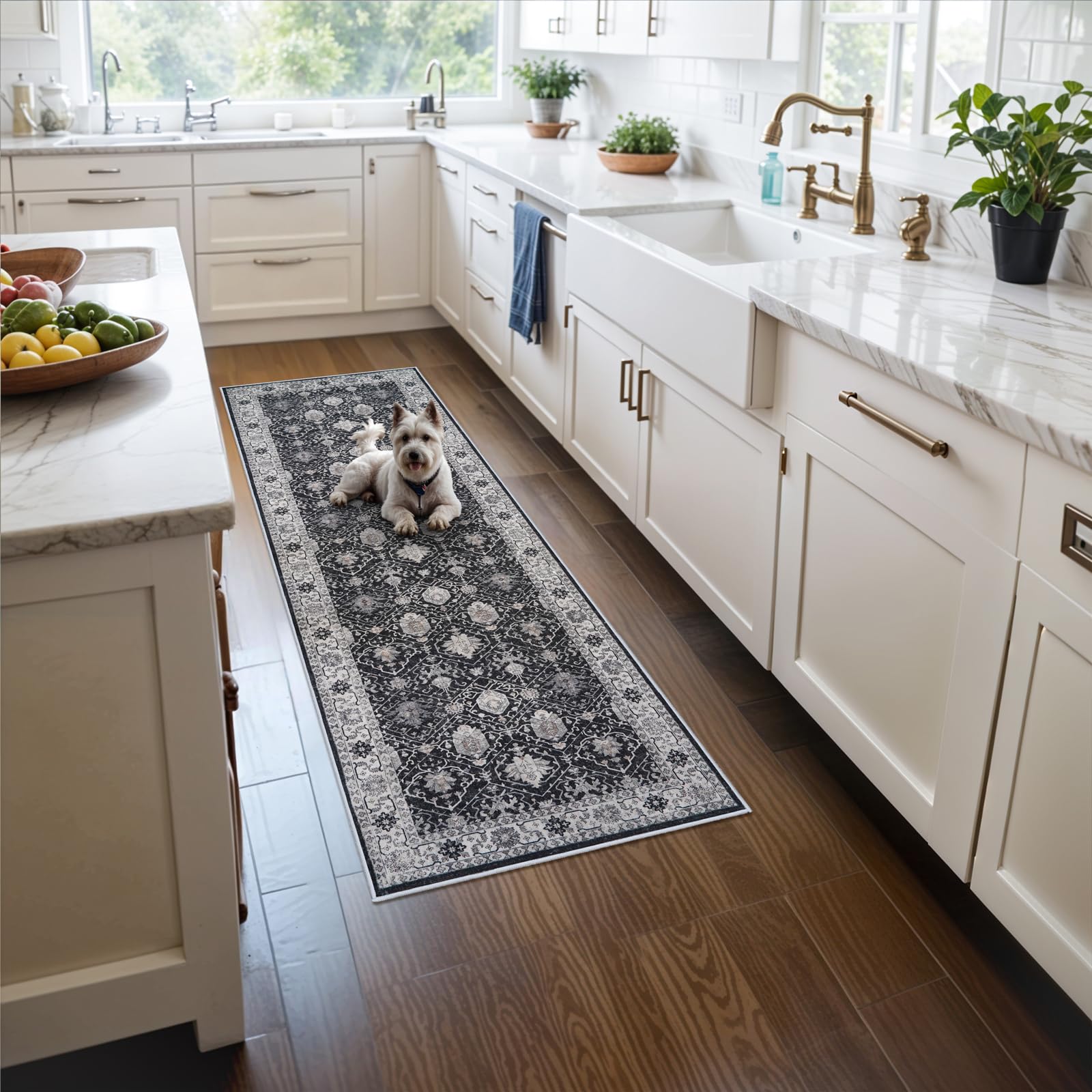Washable Vintage Runner Rug 2x7