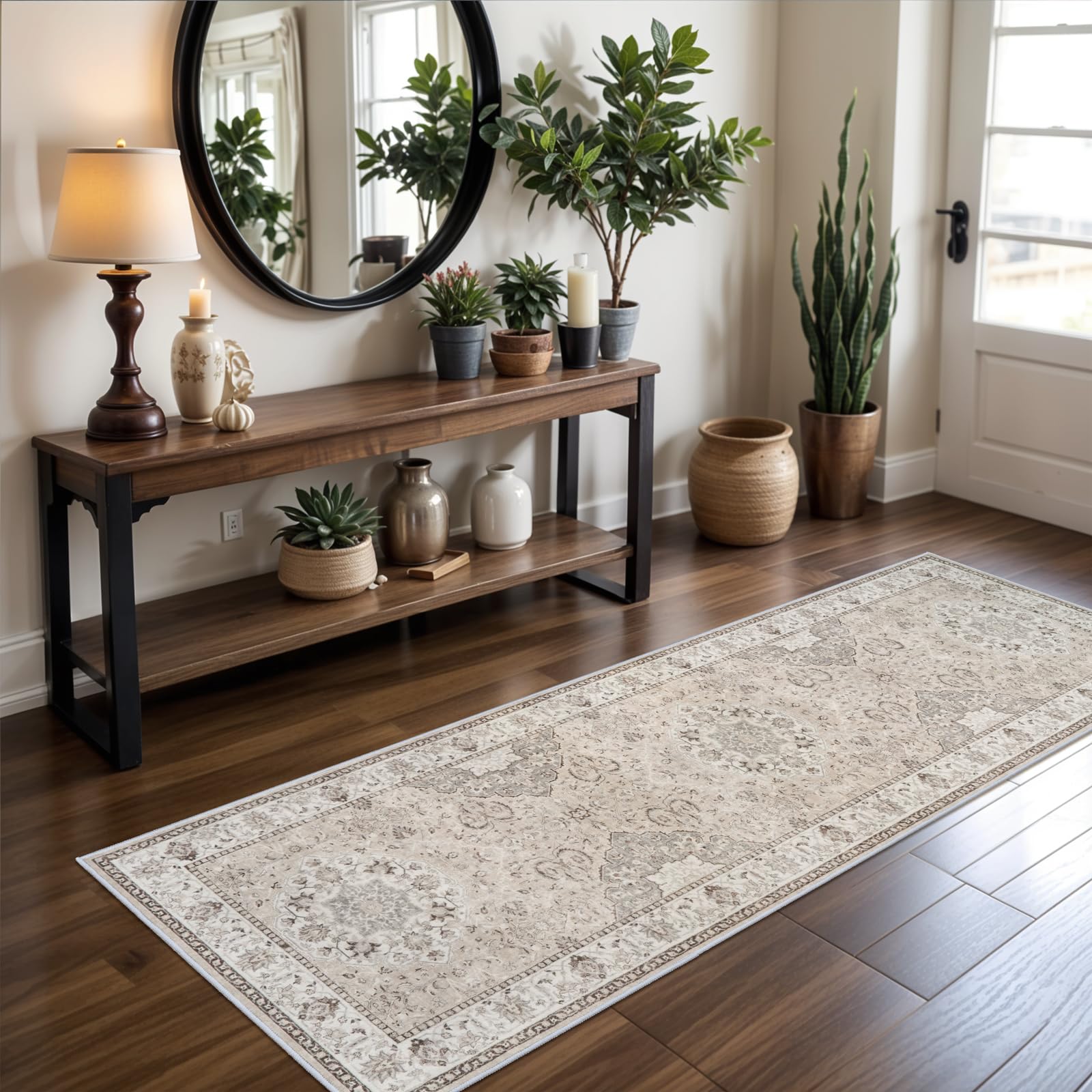 Washable Vintage Runner Rug 2x7