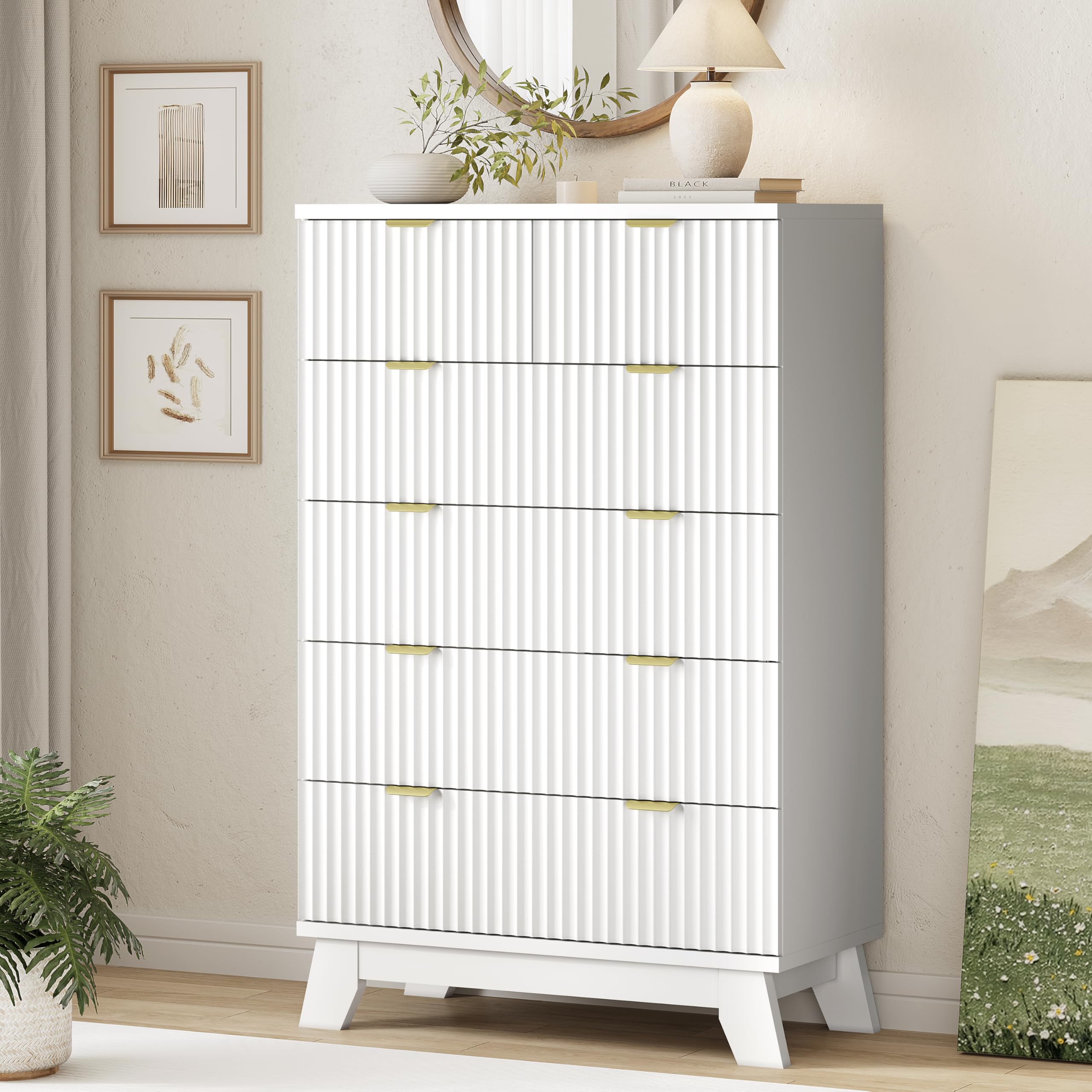 Xixini Fluted Dresser for Bedroom