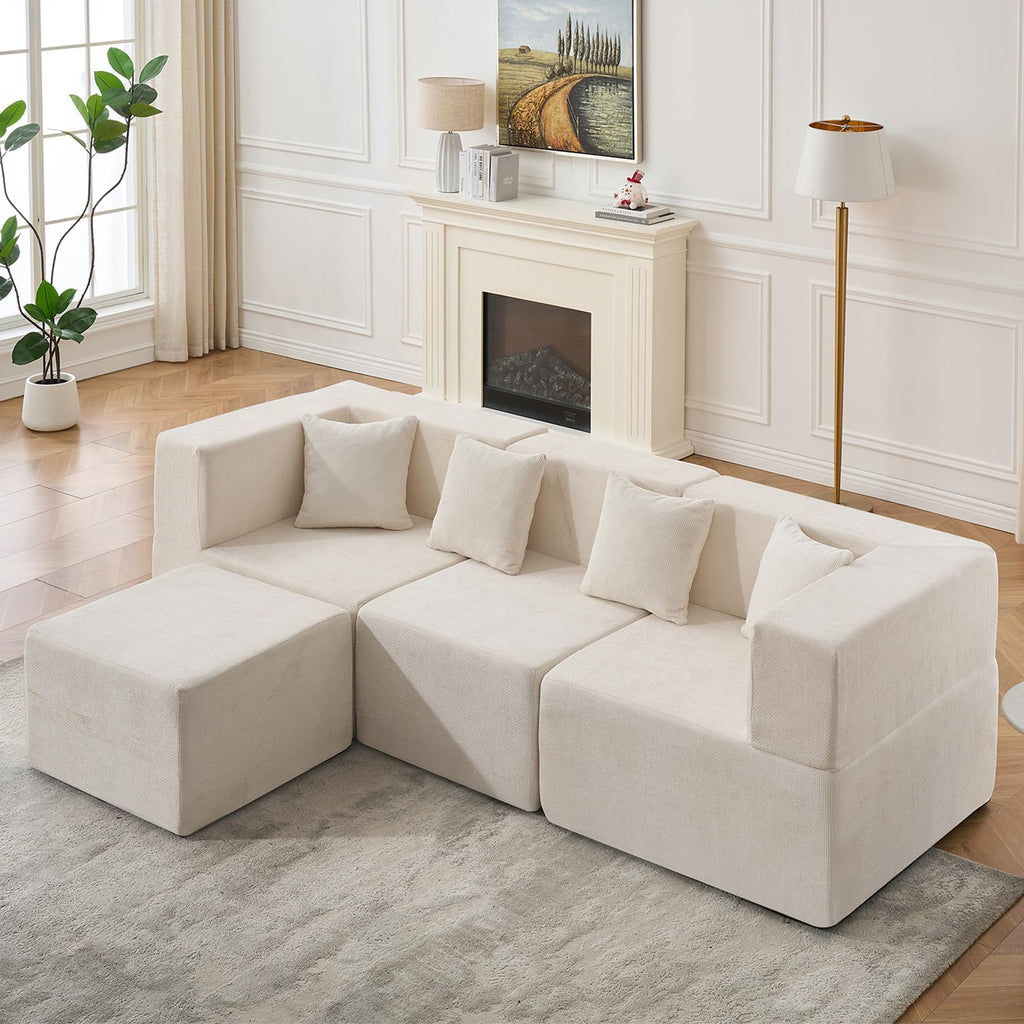Modular Sectional Sofa with Ottoman