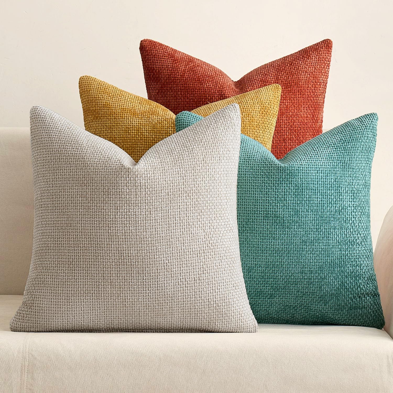 Chenille Decorative Pillow Covers Set of 4