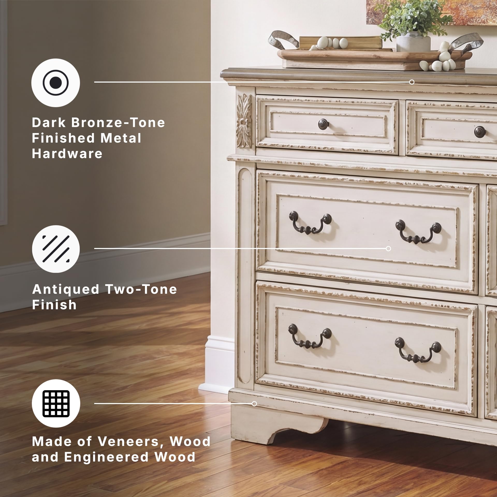 French Country 6 Drawer Dresser