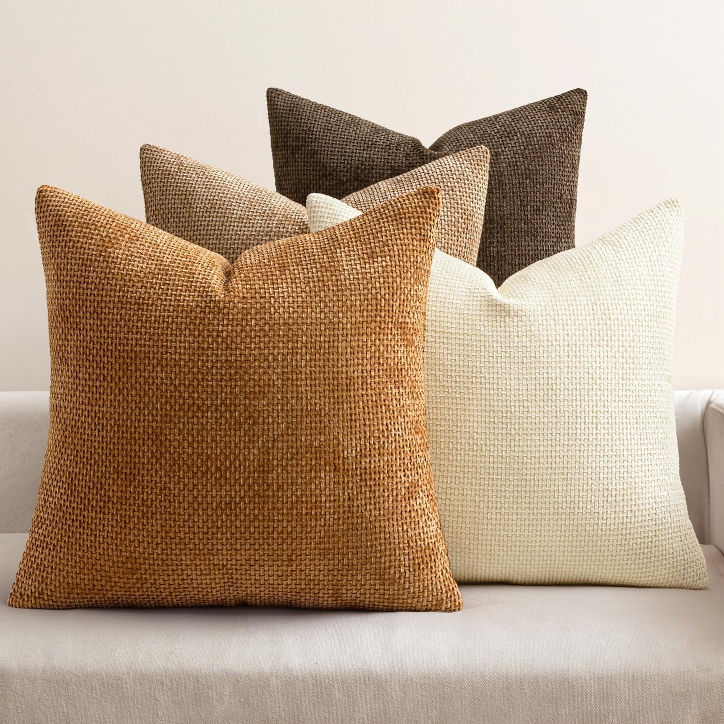 Chenille Decorative Pillow Covers Set of 4